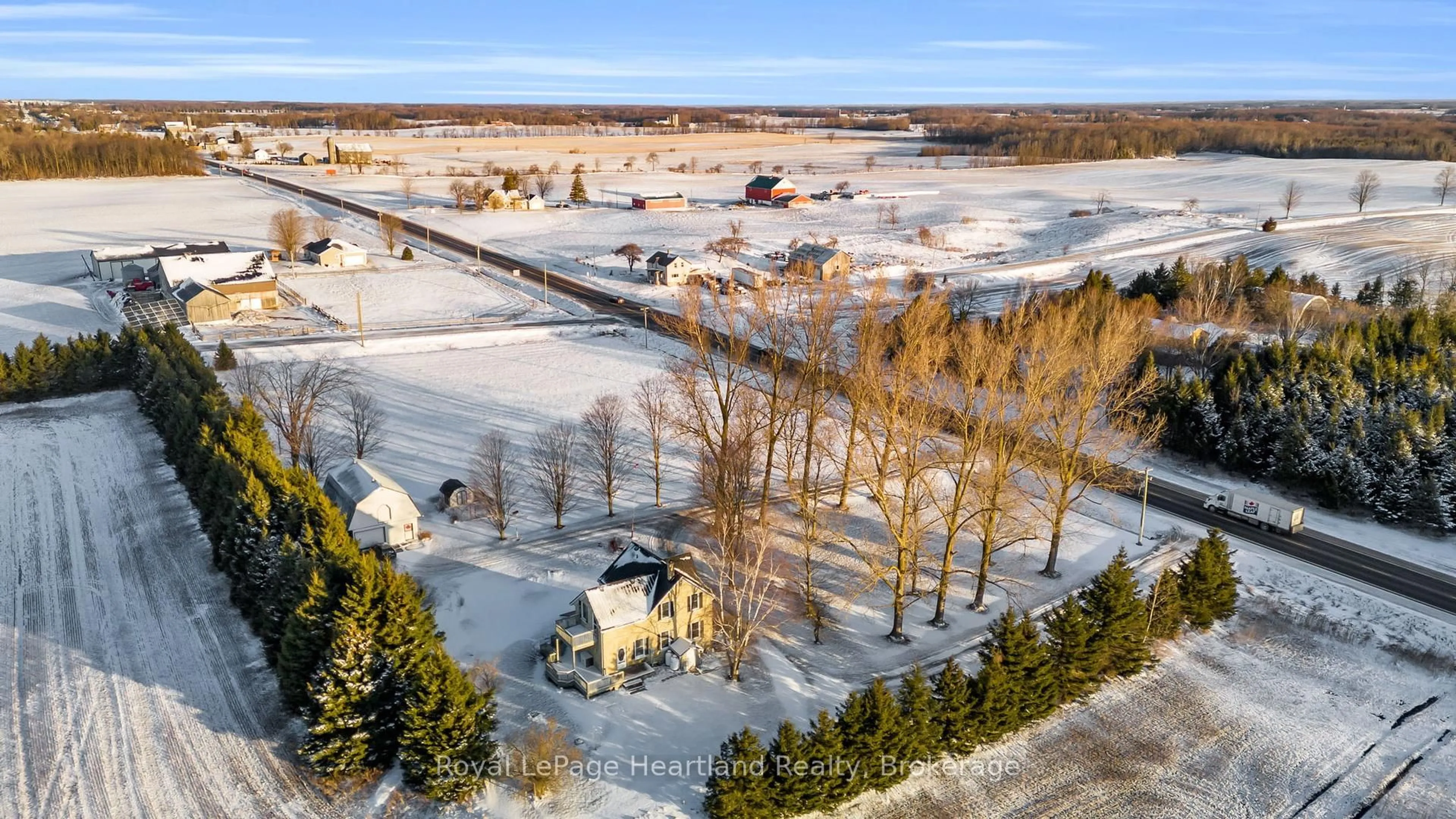 A pic from outside/outdoor area/front of a property/back of a property/a pic from drone, unknown for 5453 HWY 9, Minto Ontario N0G 1Z0