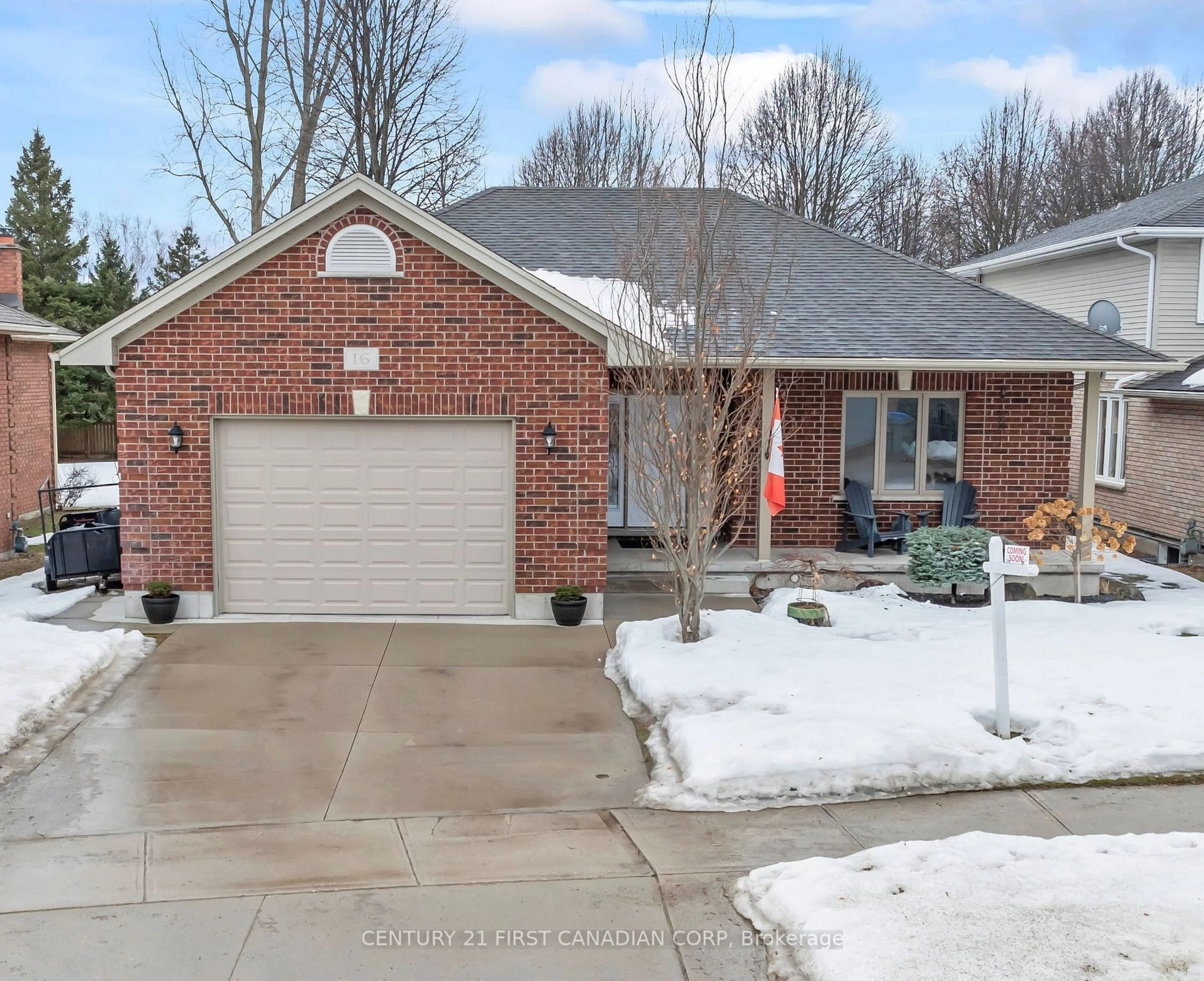 Home with brick exterior material, street for 16 Moffatt Lane, Strathroy-Caradoc Ontario N7G 3Z8