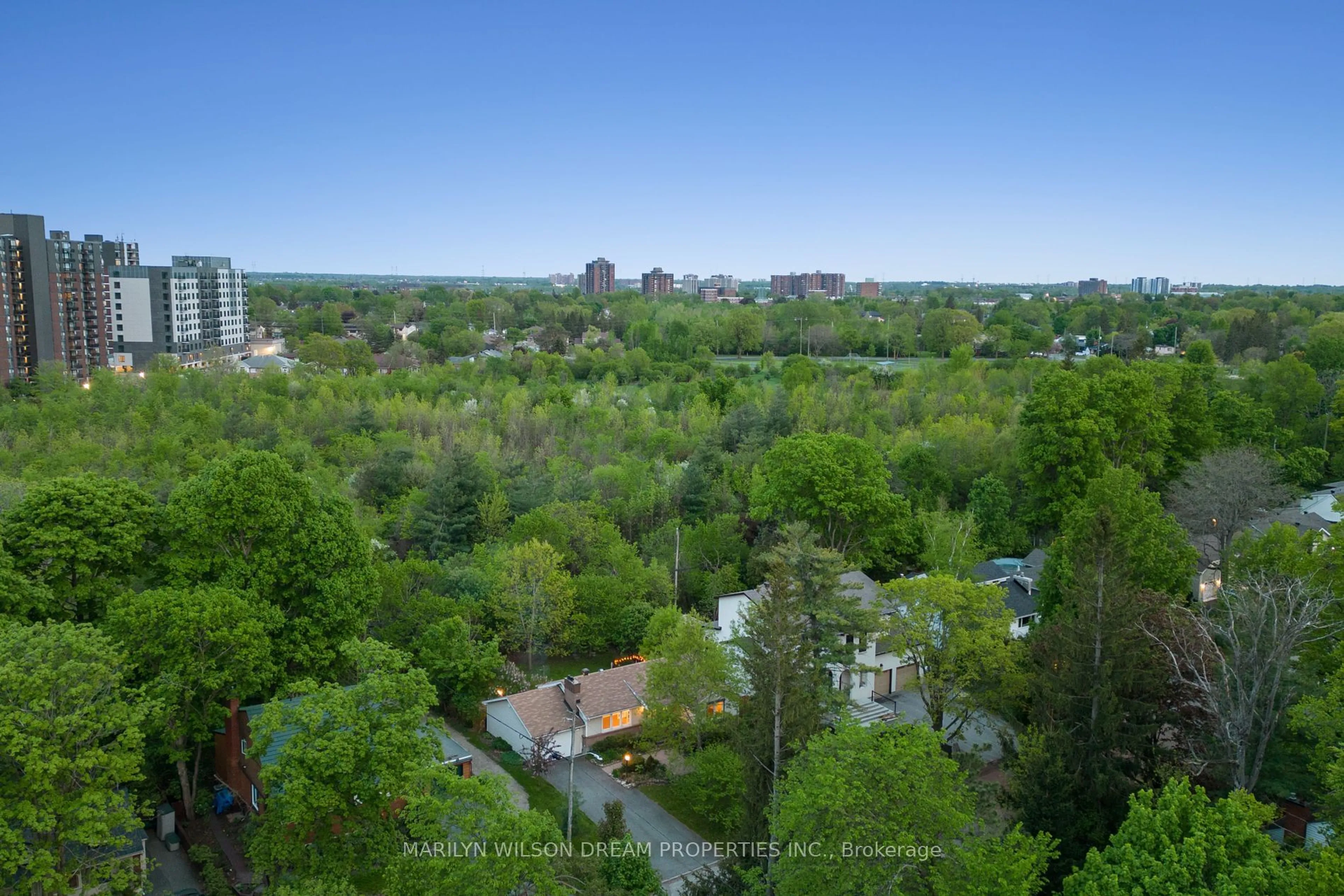 A pic from outside/outdoor area/front of a property/back of a property/a pic from drone, city buildings view from balcony for 446 Thessaly Circ, Ottawa Ontario K1H 5W5