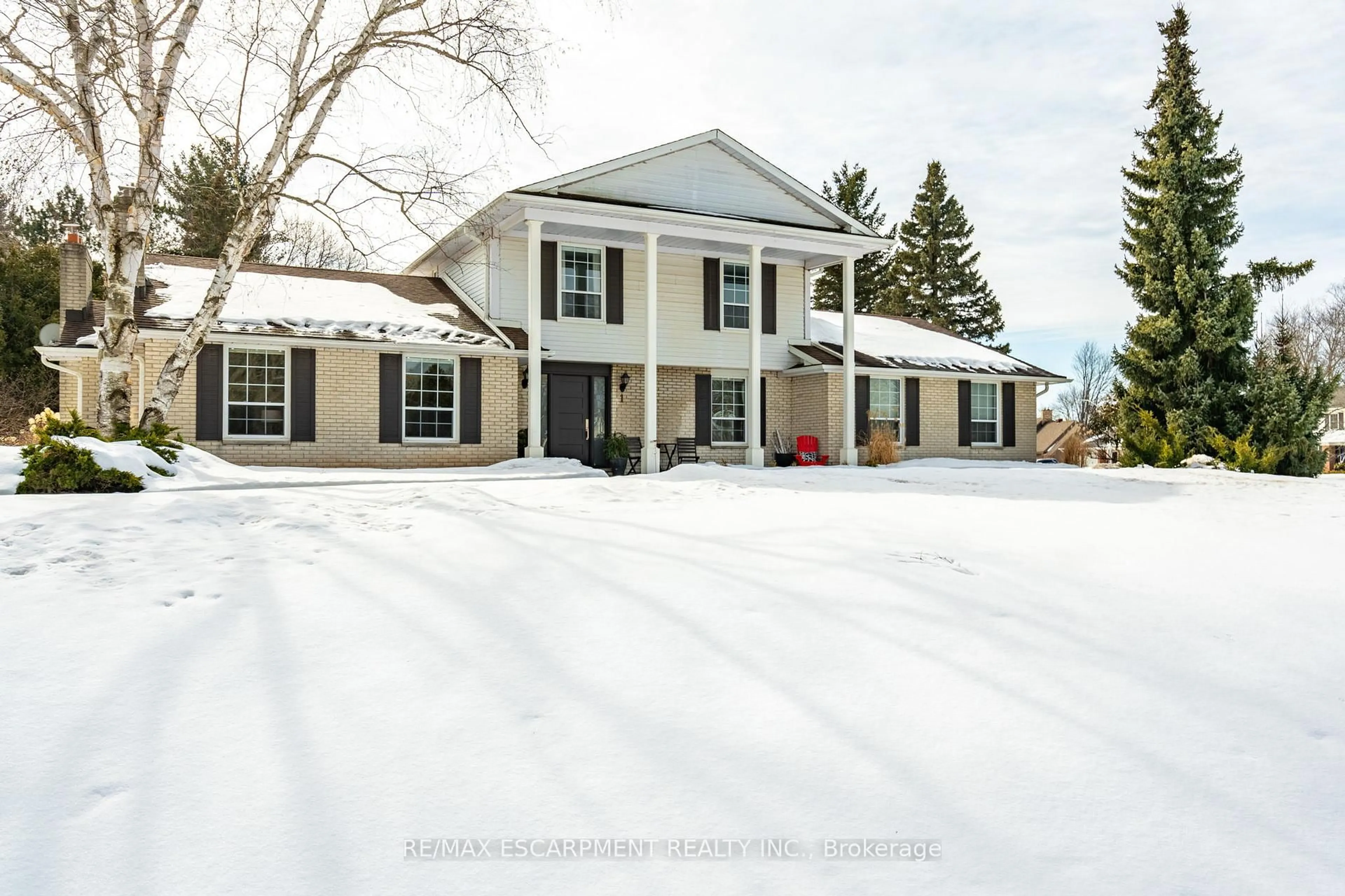 Home with vinyl exterior material, street for 1 Acredale Dr, Hamilton Ontario L0R 1H2