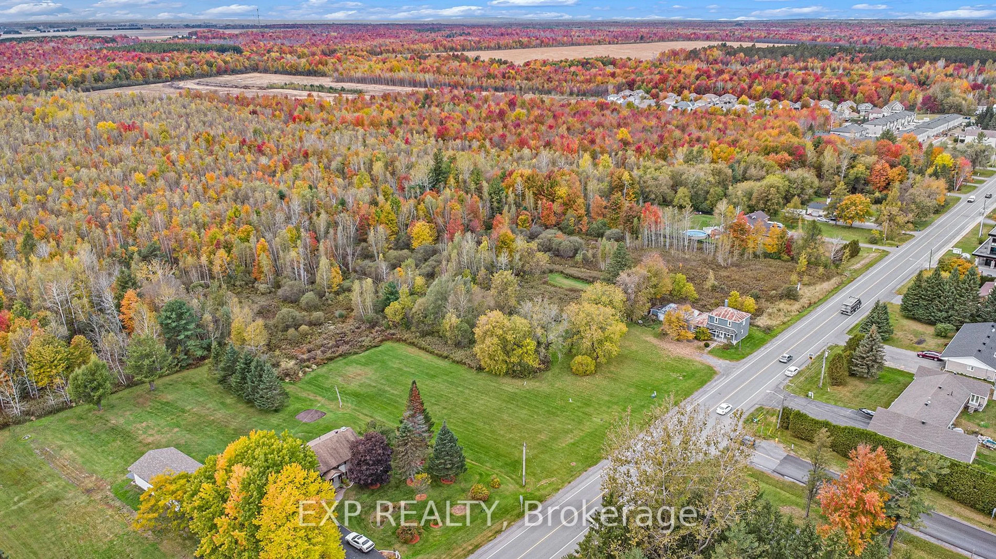 A pic from outside/outdoor area/front of a property/back of a property/a pic from drone, forest/trees view for 620 LIMOGES Rd, The Nation Ontario K0A 2M0