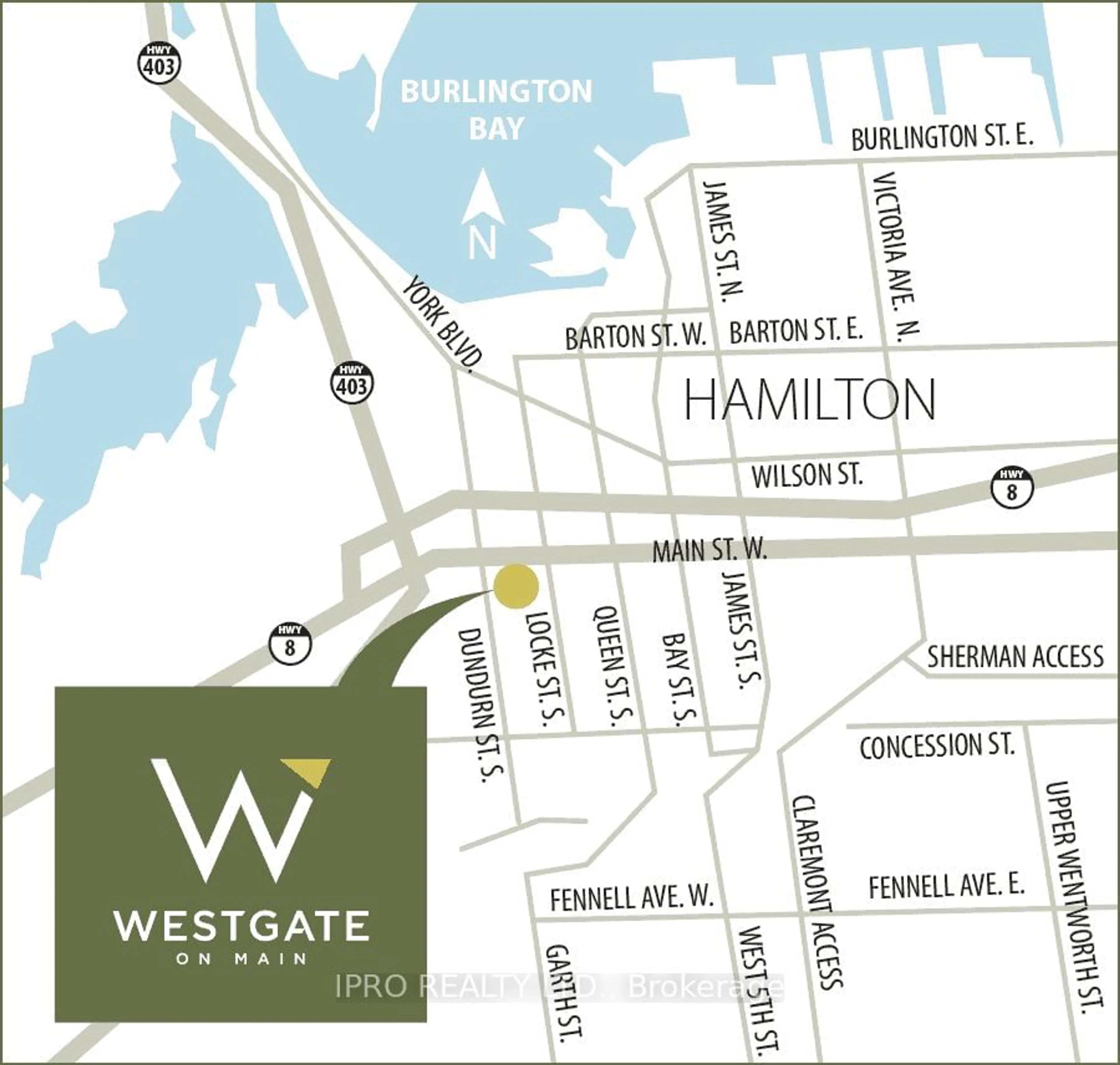 Picture of a map for 415 Main St #606, Hamilton Ontario L8P 0C9