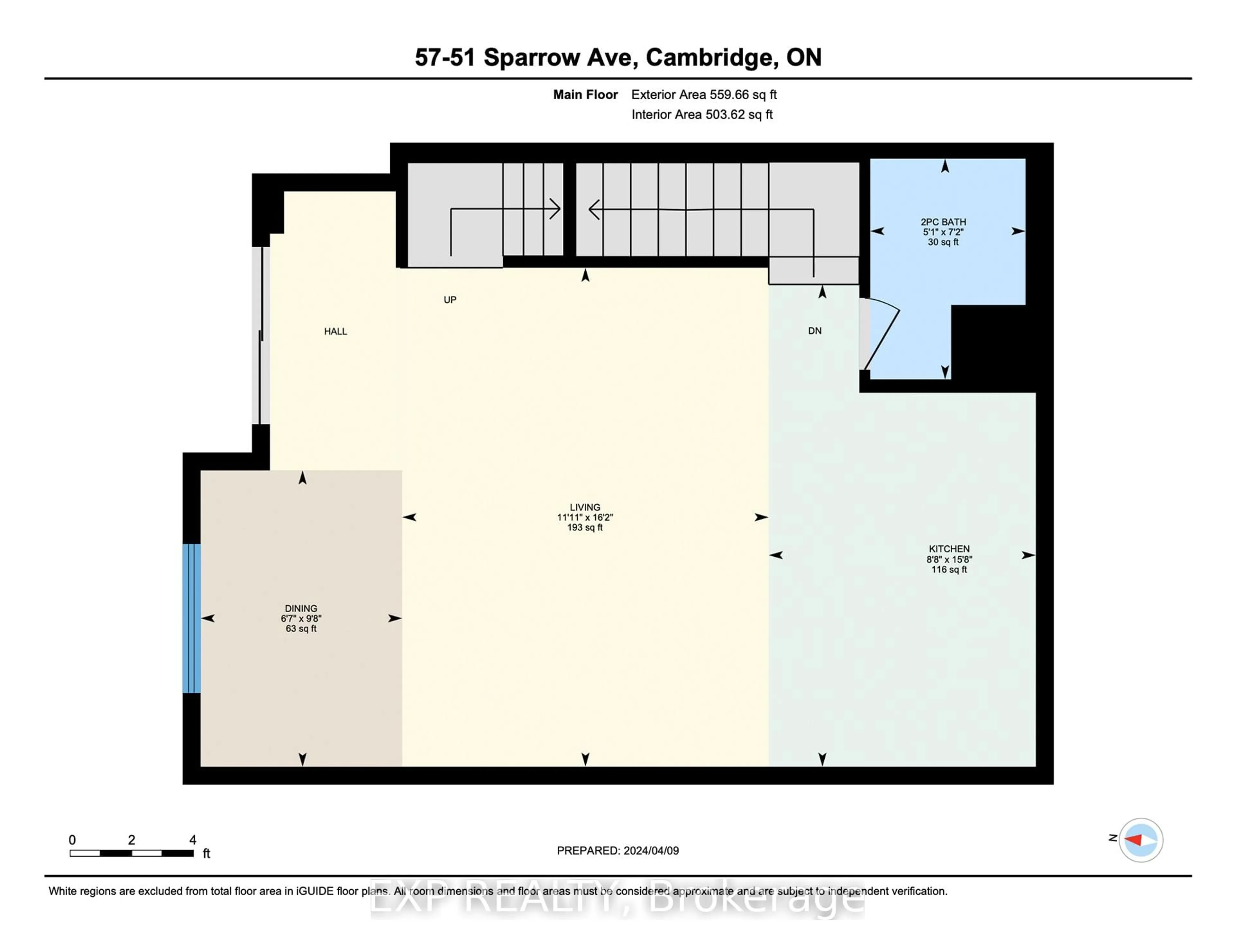 Floor plan for 51 Sparrow Ave #57, Cambridge Ontario N1T 0E5