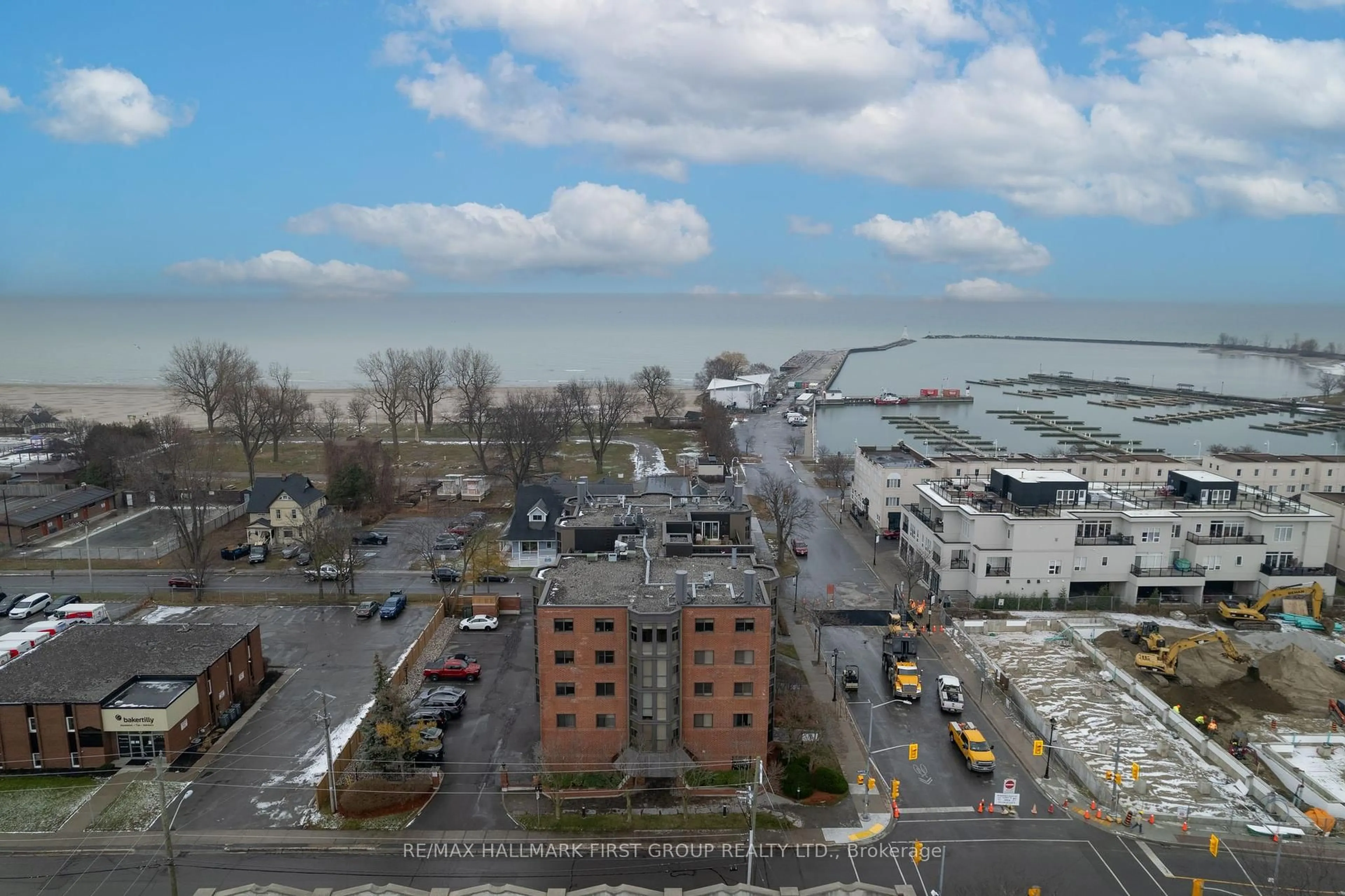 A pic from outside/outdoor area/front of a property/back of a property/a pic from drone, city buildings view from balcony for 1 Queen St #404, Cobourg Ontario K9A 1M8