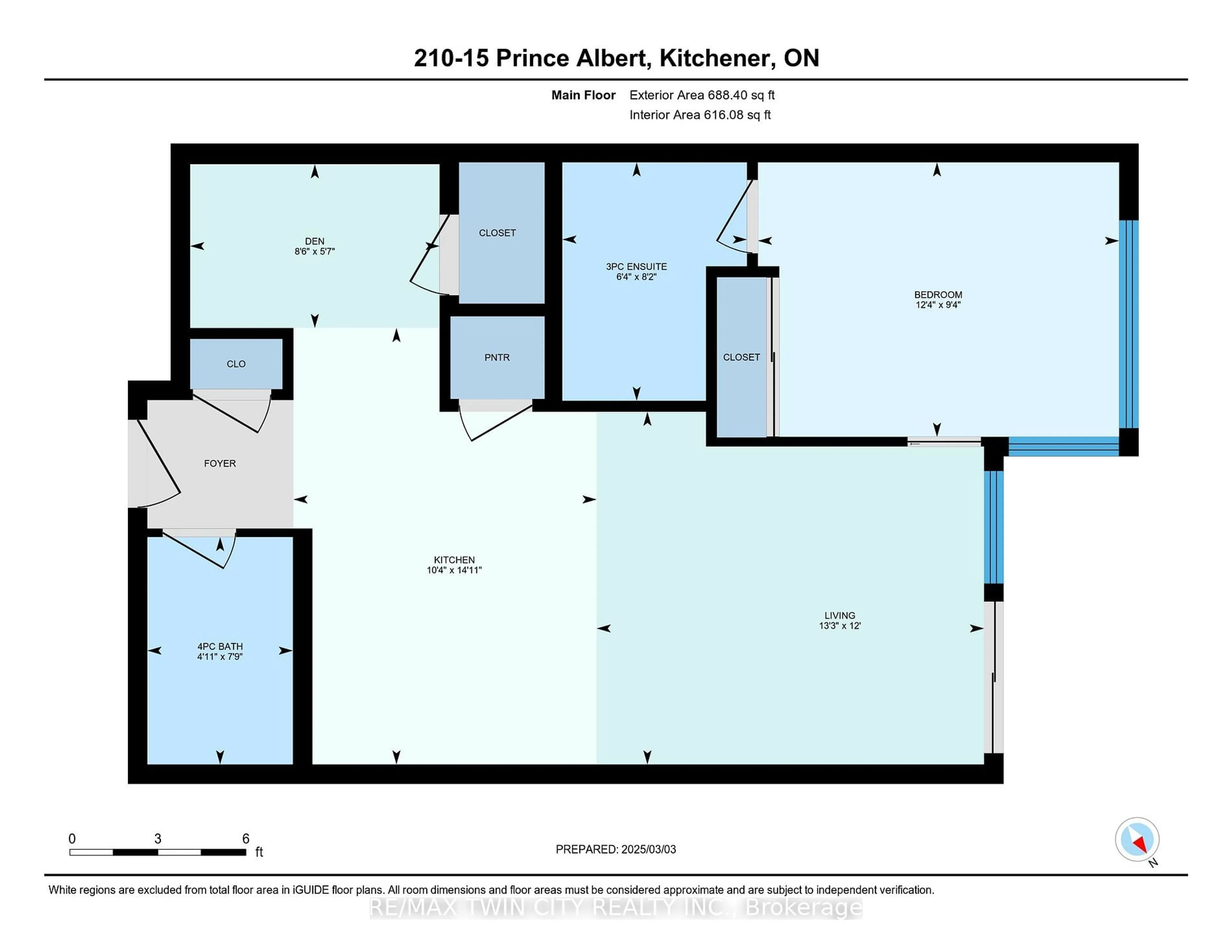 Floor plan for 15 Prince Albert Blvd #210, Kitchener Ontario N2H 0C2