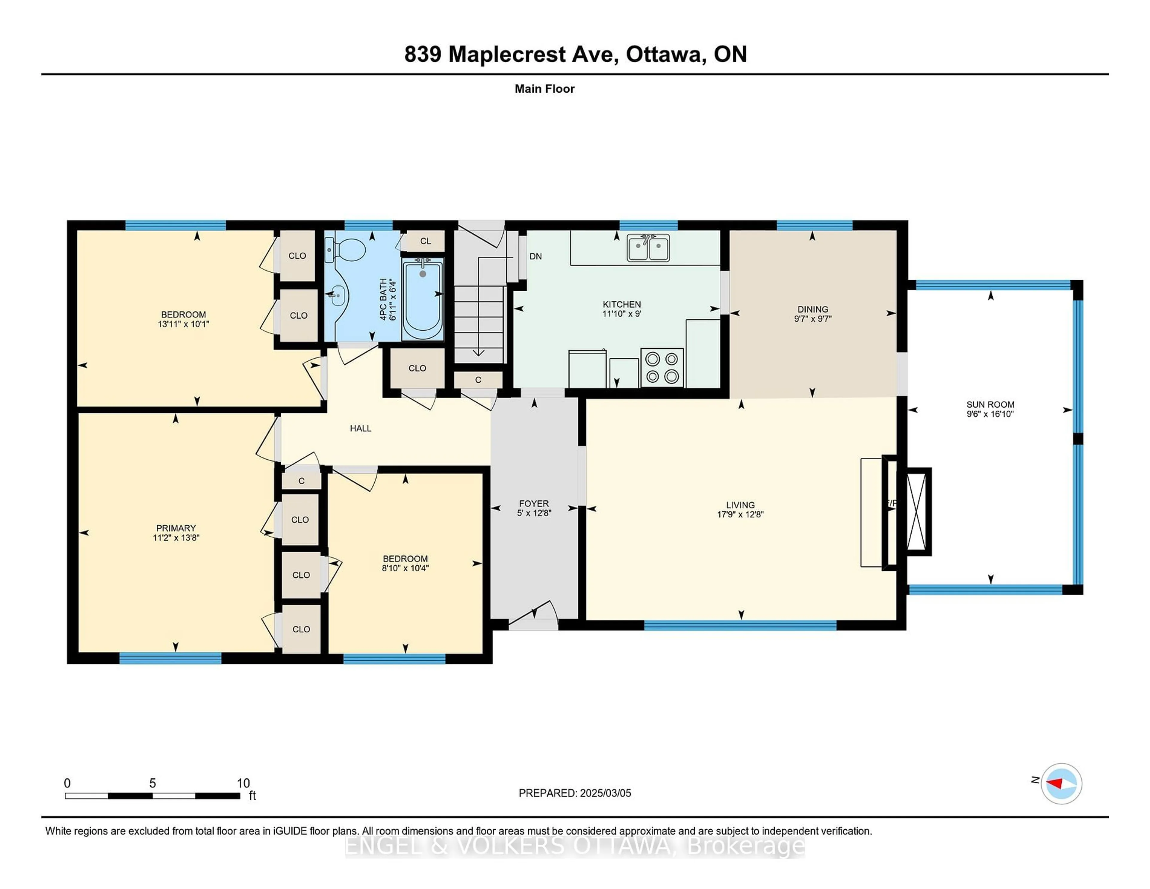 Floor plan for 839 Maplecrest Ave, McKellar Heights - Glabar Park and Area Ontario K2A 2Z7