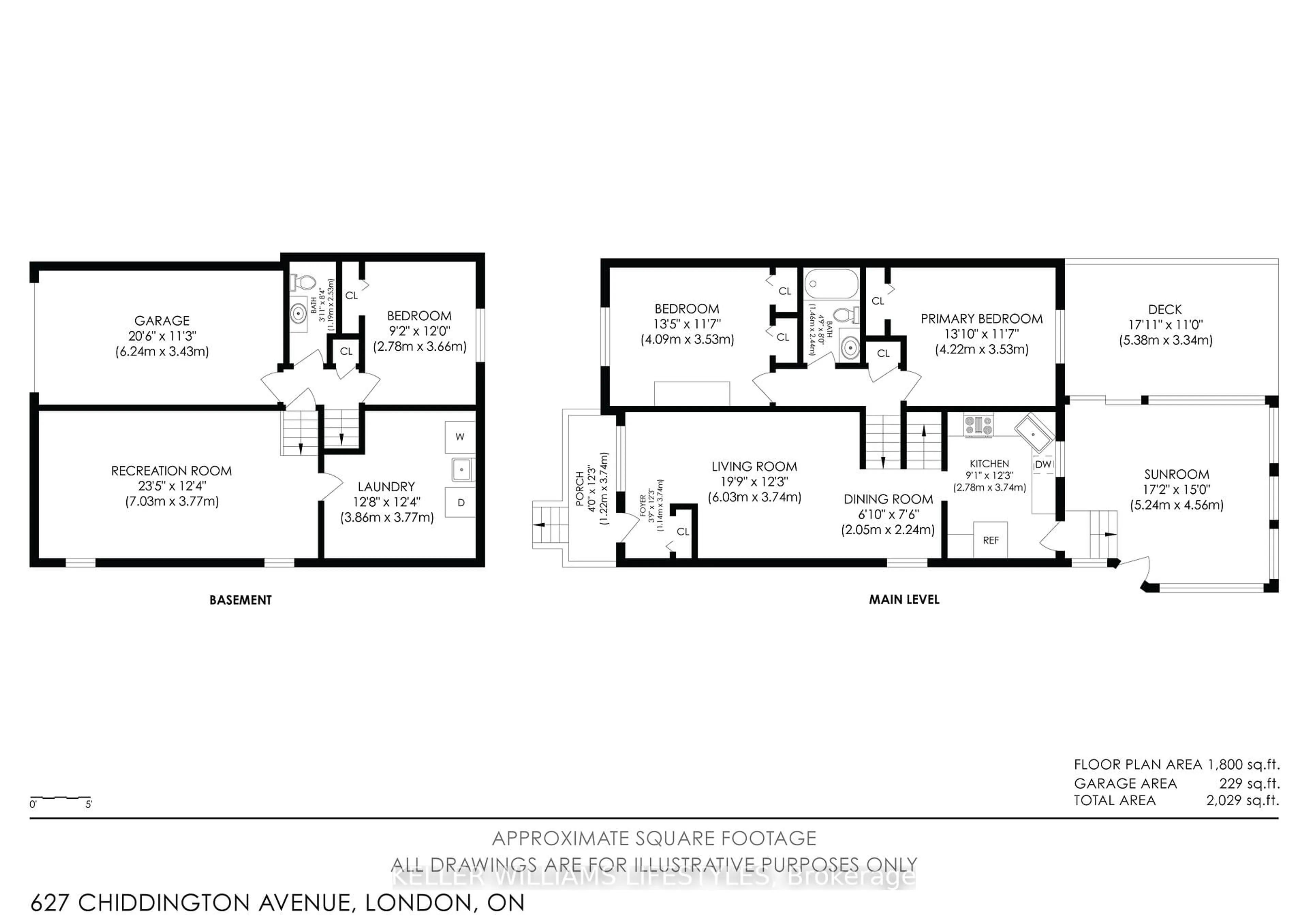 Floor plan for 627 Chiddington Ave, London Ontario N6C 2W6