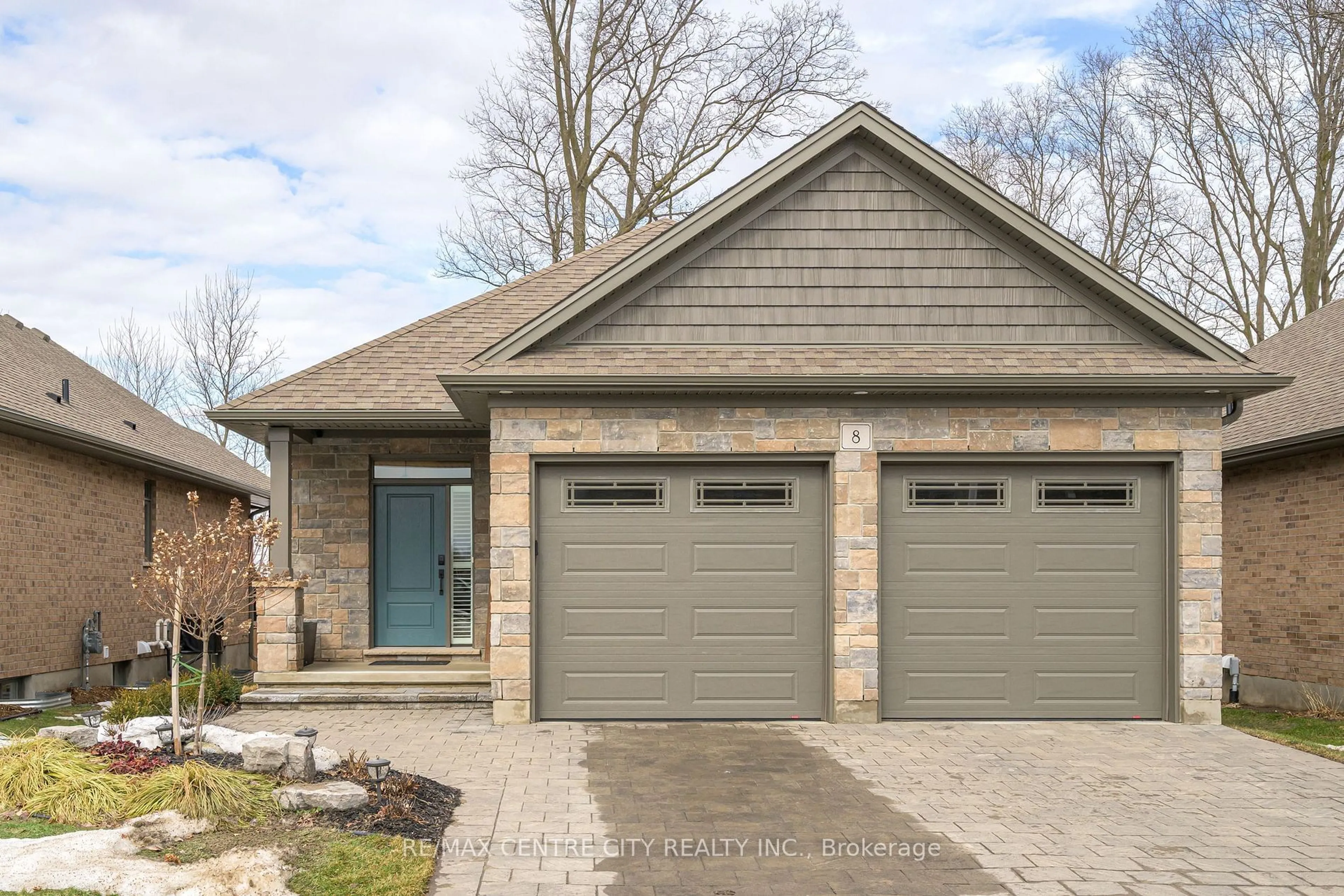 Home with brick exterior material, street for 159 Collins Way #8, Strathroy-Caradoc Ontario N7G 0G8