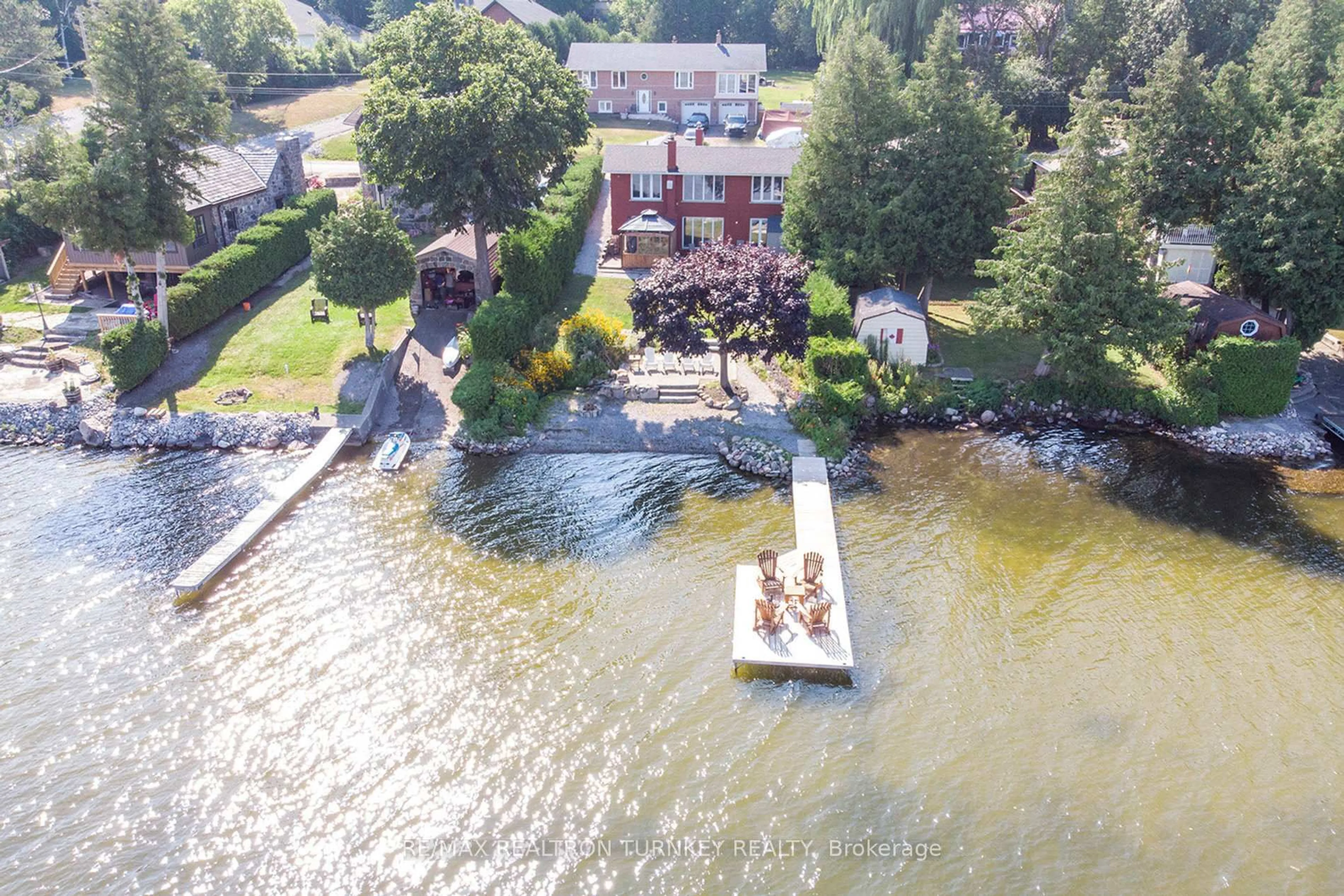 A pic from outside/outdoor area/front of a property/back of a property/a pic from drone, water/lake/river/ocean view for 17 Allen's Lane, Kawartha Lakes Ontario K0M 2C0