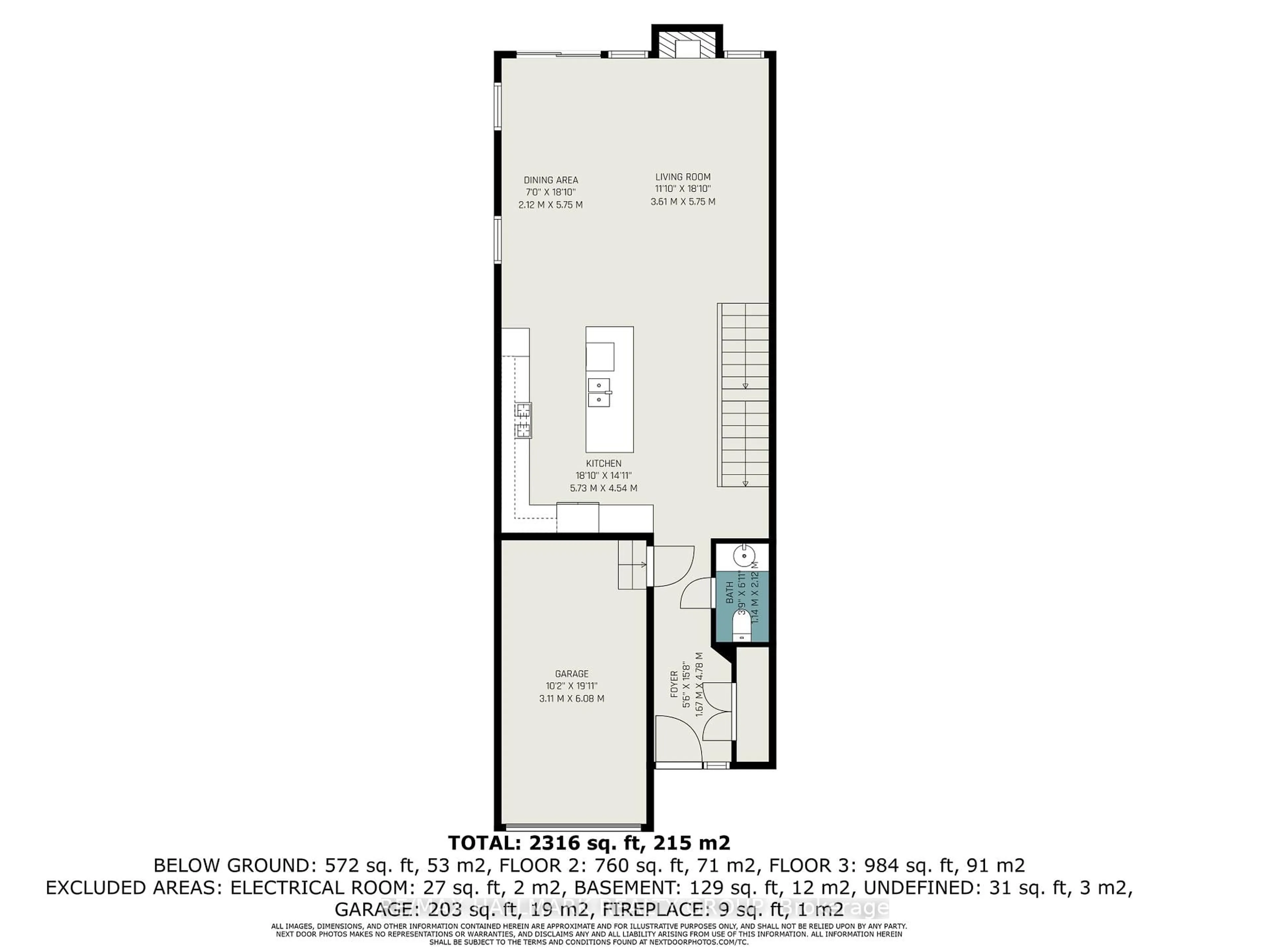 Floor plan for 915 Watson St #C, Britannia Heights - Queensway Terrace N and Area Ontario K2B 6B8