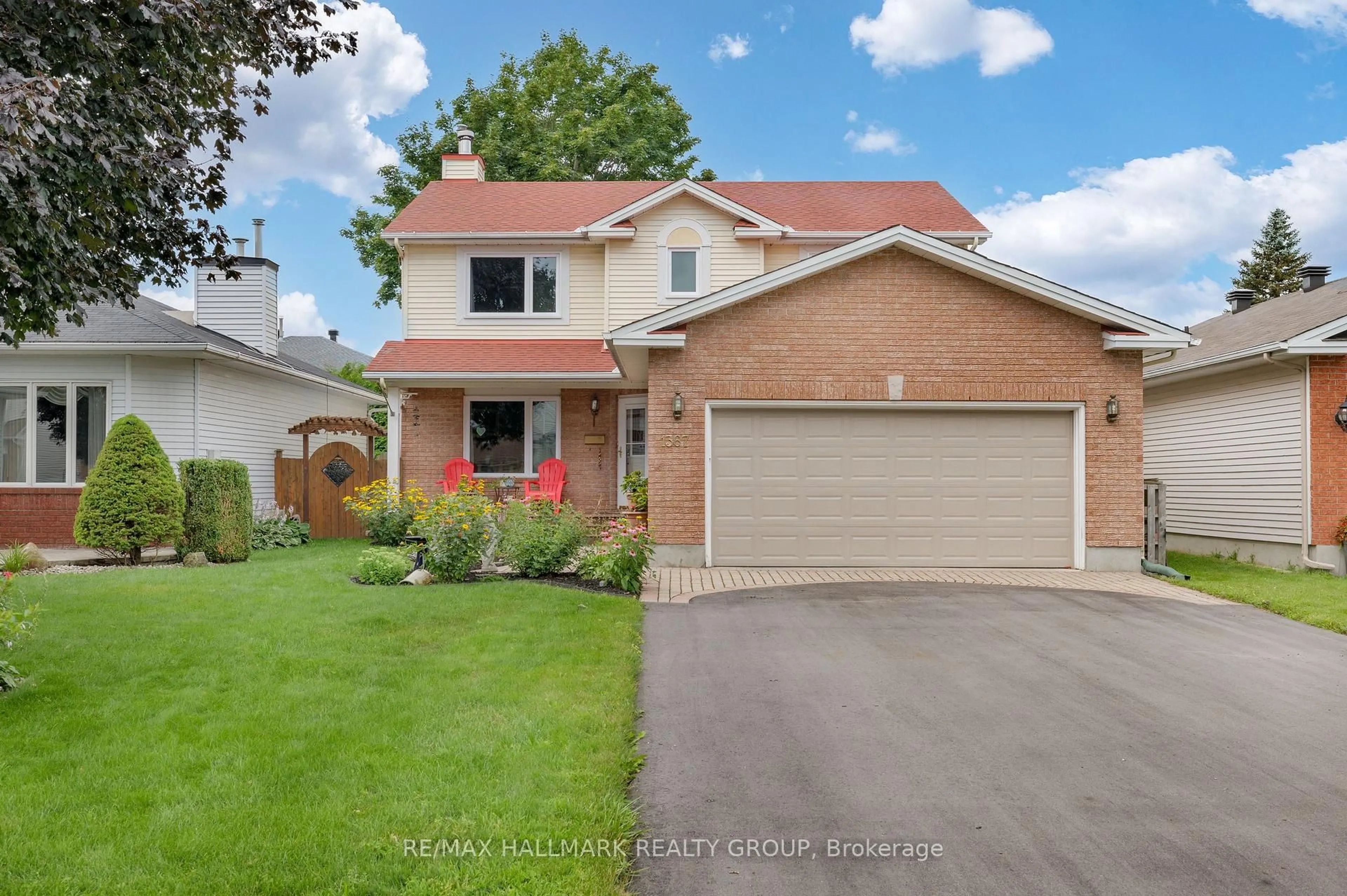 Home with brick exterior material, street for 1367 CARAVEL Cres, Ottawa Ontario K1E 3X3