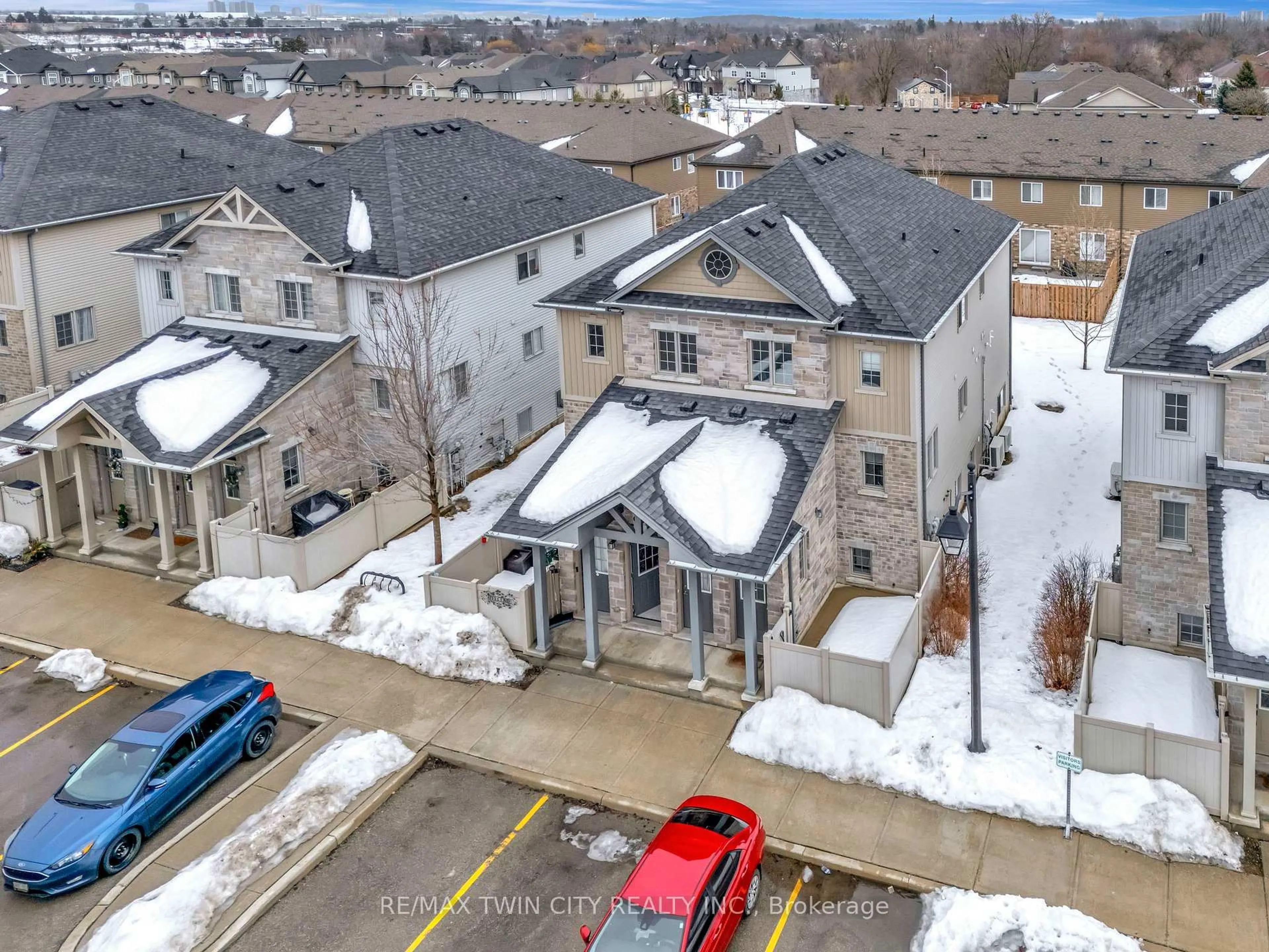 A pic from outside/outdoor area/front of a property/back of a property/a pic from drone, city buildings view from balcony for 388 Old Huron Rd #9B, Kitchener Ontario N2R 0J5