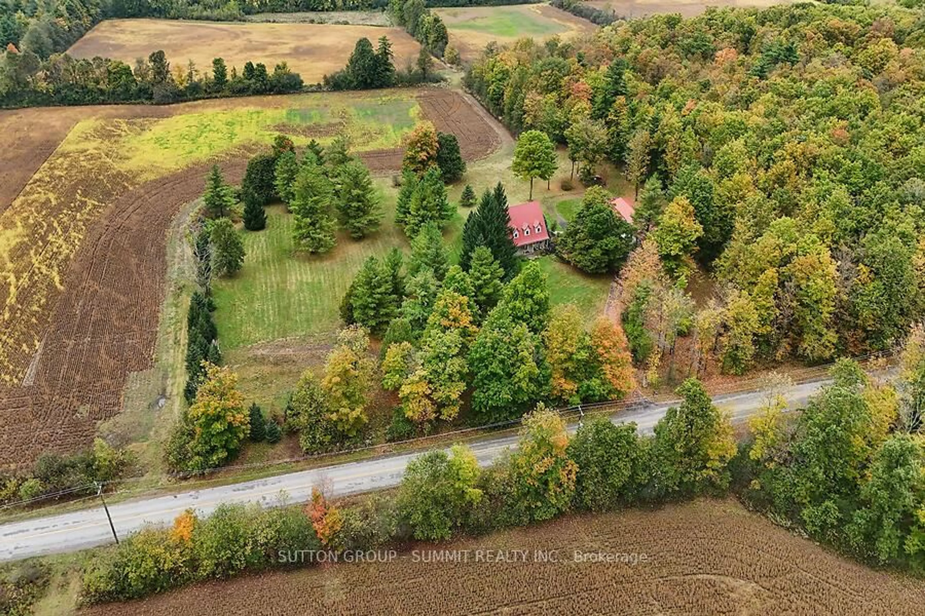 A pic from outside/outdoor area/front of a property/back of a property/a pic from drone, forest/trees view for 1229 Valens Rd, Hamilton Ontario L0R 1X0