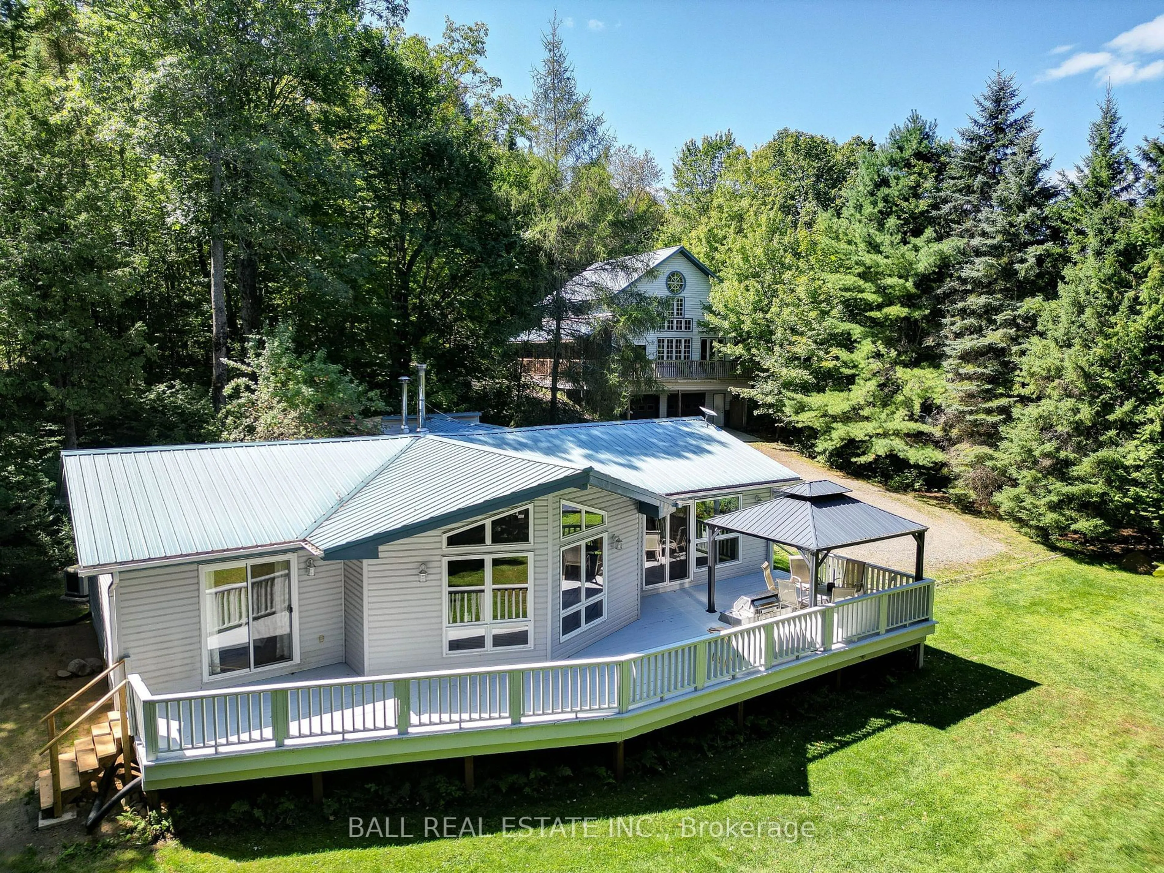 A pic from outside/outdoor area/front of a property/back of a property/a pic from drone, water/lake/river/ocean view for 75 Maple Ridge Lane, Wollaston Ontario K0L 1P0