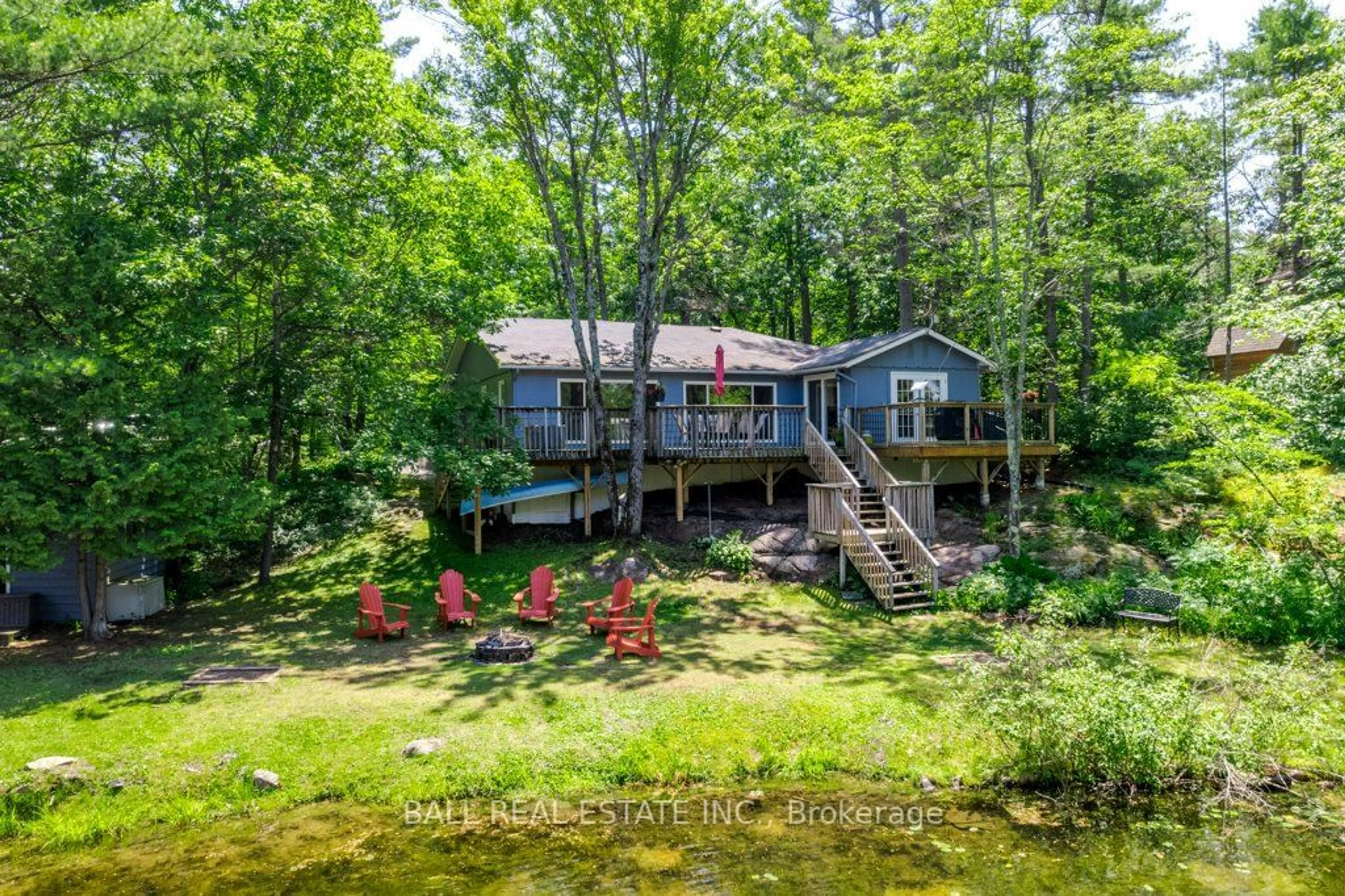 A pic from outside/outdoor area/front of a property/back of a property/a pic from drone, water/lake/river/ocean view for 2720 Pine Lane, Smith-Ennismore-Lakefield Ontario K0L 2H0