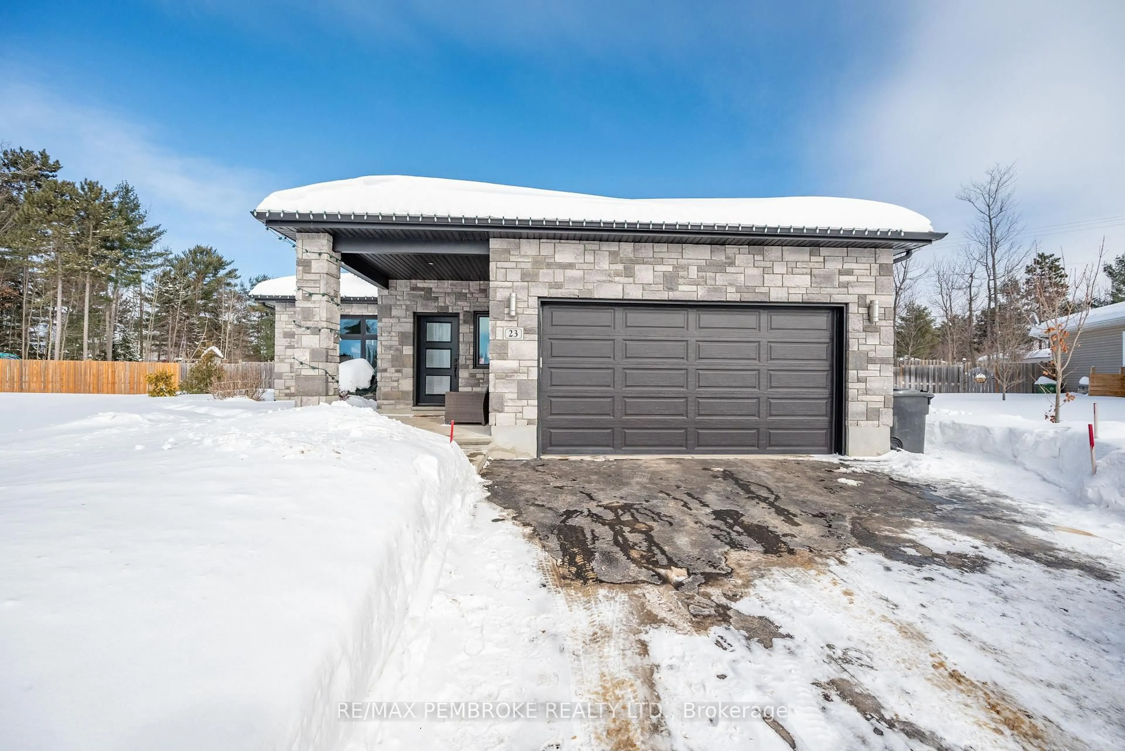 Home with brick exterior material, street for 23 Noble Cres, Petawawa Ontario K8H 0G1