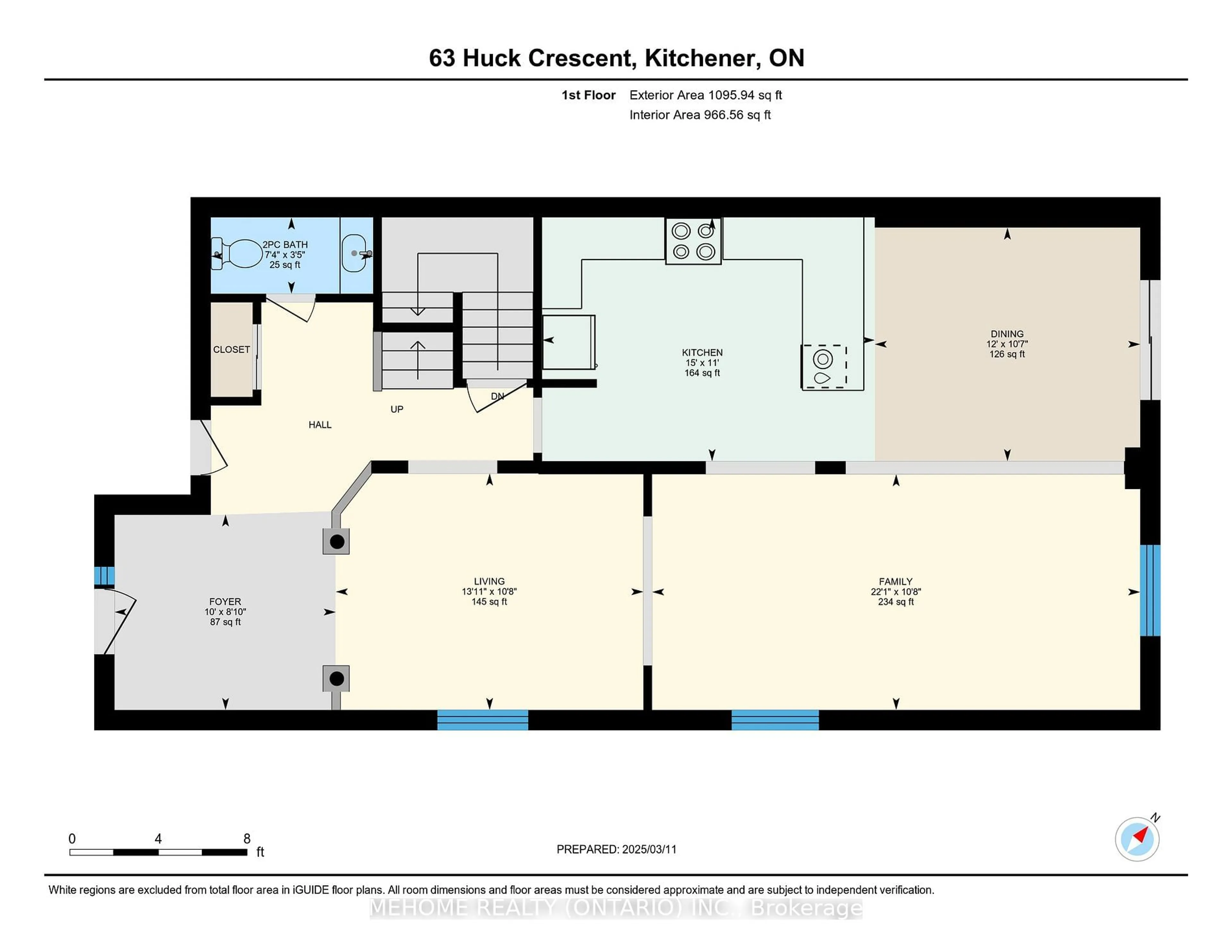 Floor plan for 63 Huck Cres, Kitchener Ontario N2N 0A4