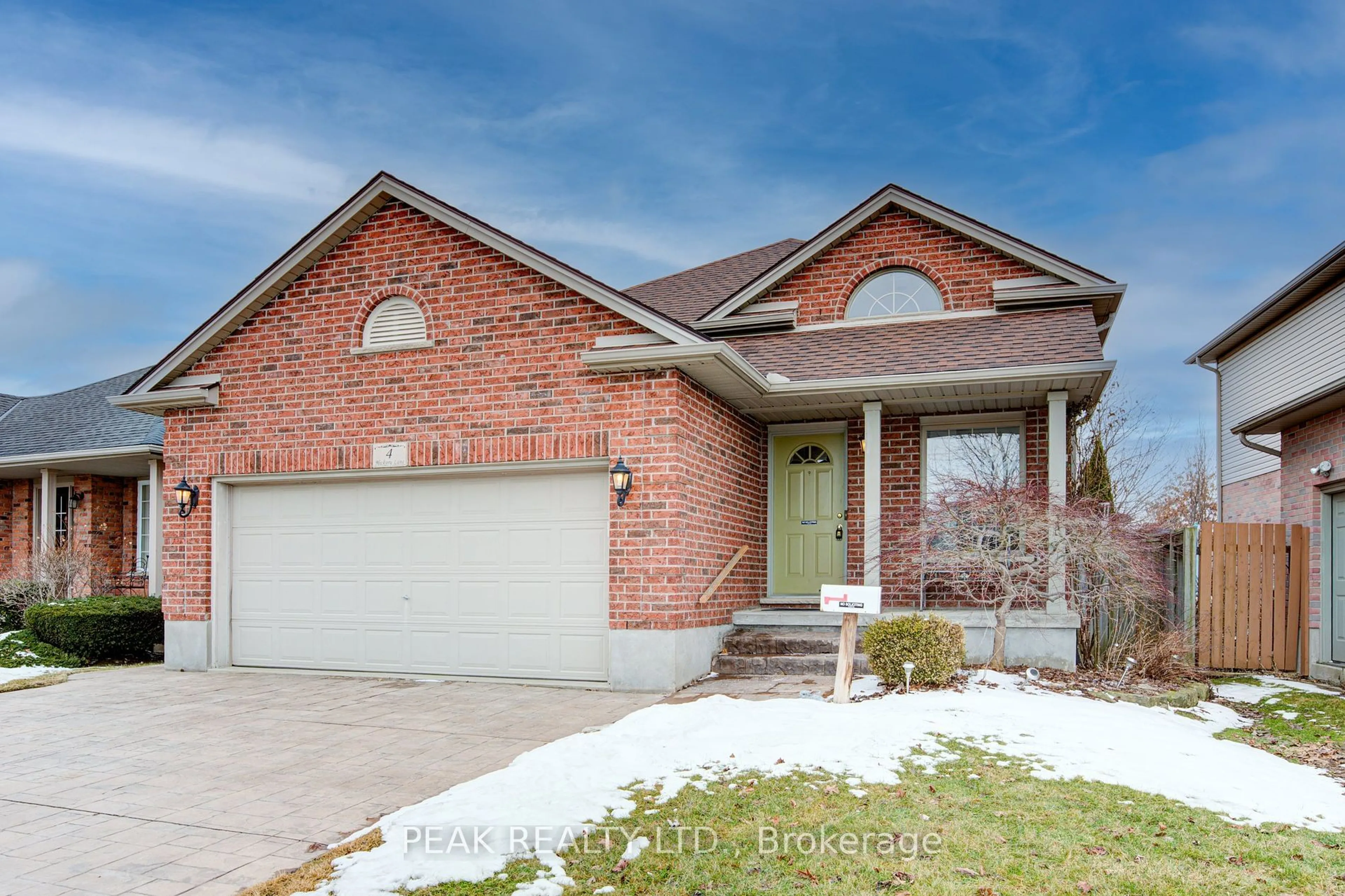 Home with brick exterior material, street for 4 Hickory Lane, St. Thomas Ontario N5R 6K5