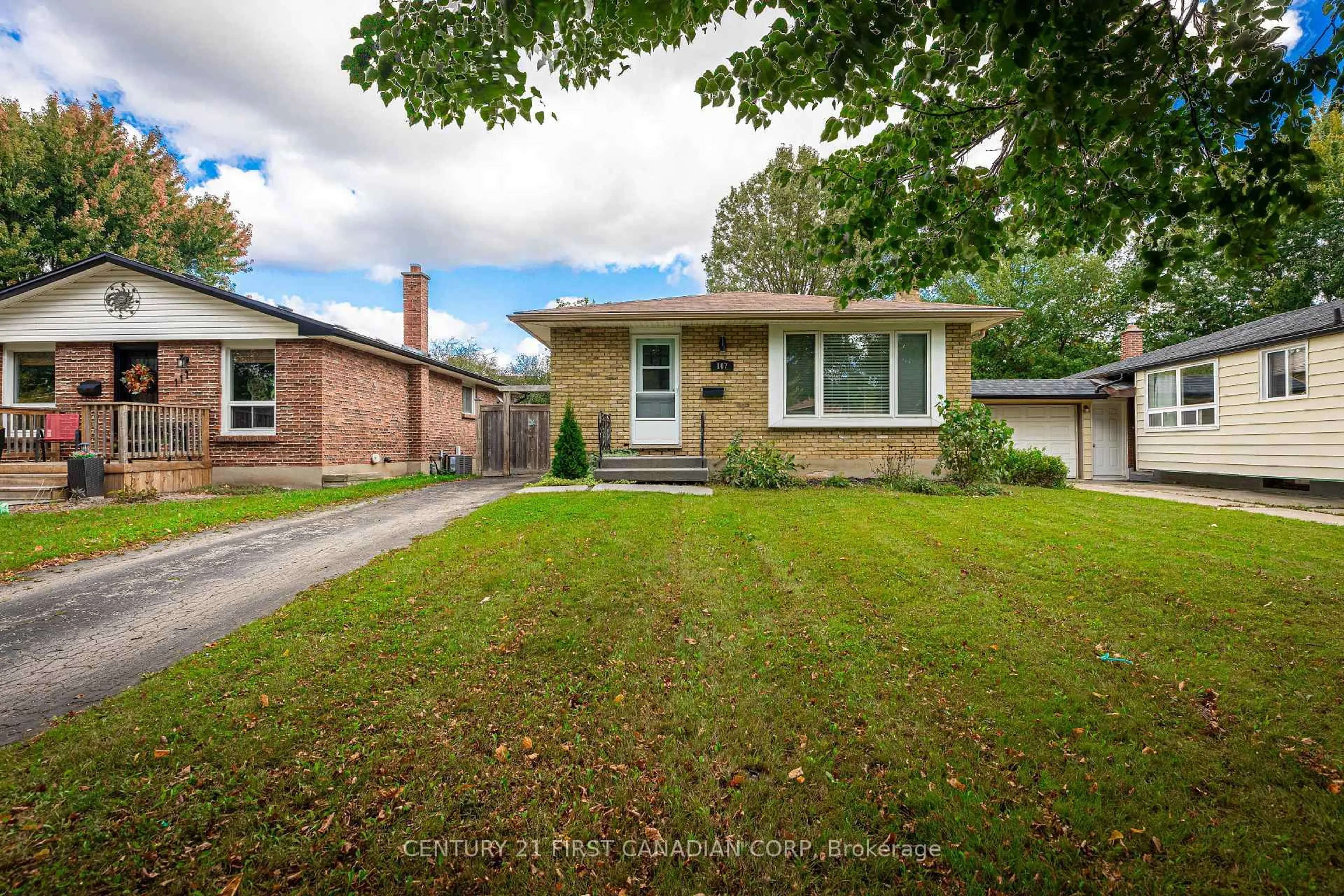 Home with brick exterior material, street for 107 Kintail Cres, London Ontario N6E 1J4