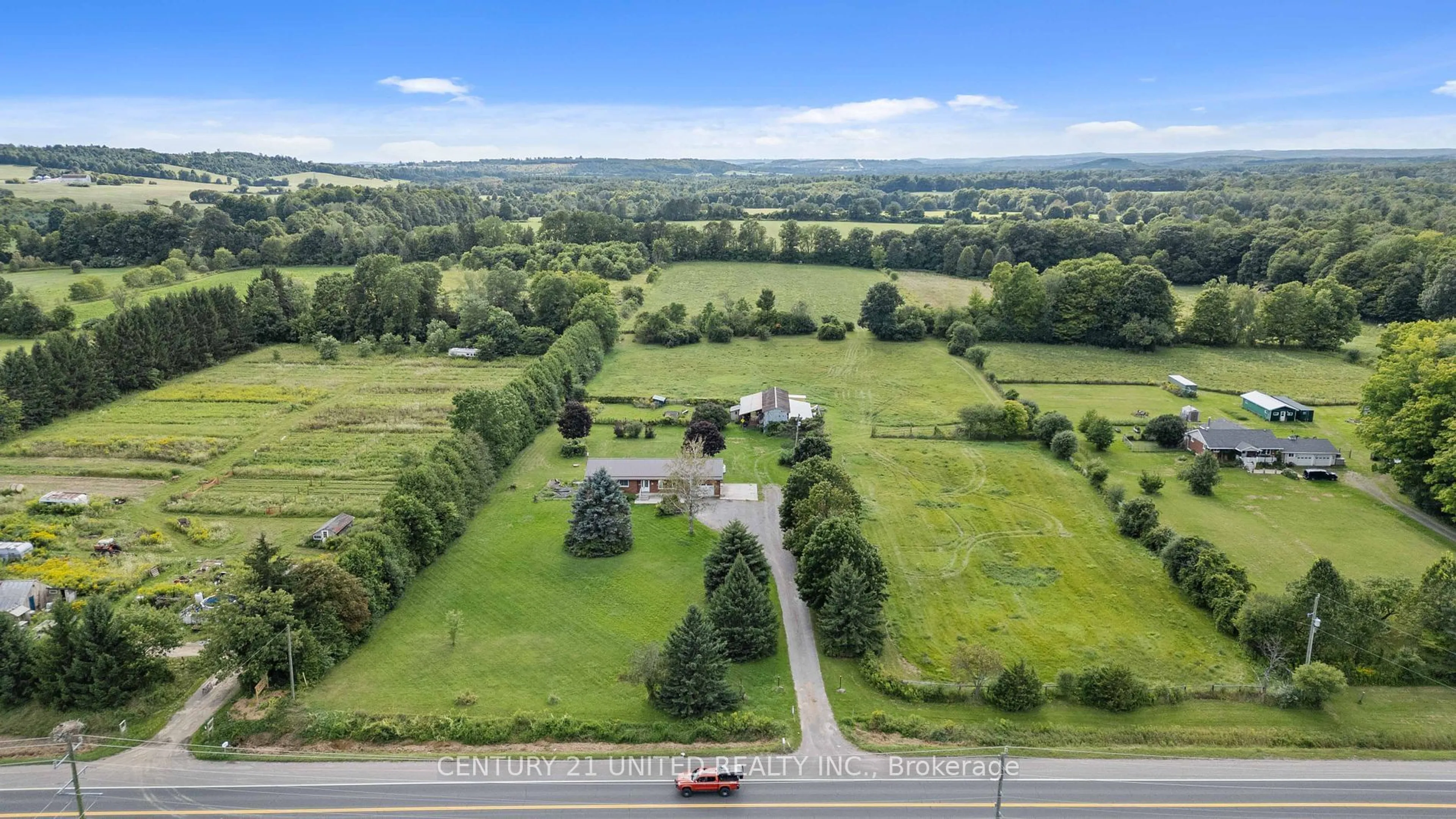 A pic from outside/outdoor area/front of a property/back of a property/a pic from drone, unknown for 7628 County Road 28, Port Hope Ontario L0A 1B0