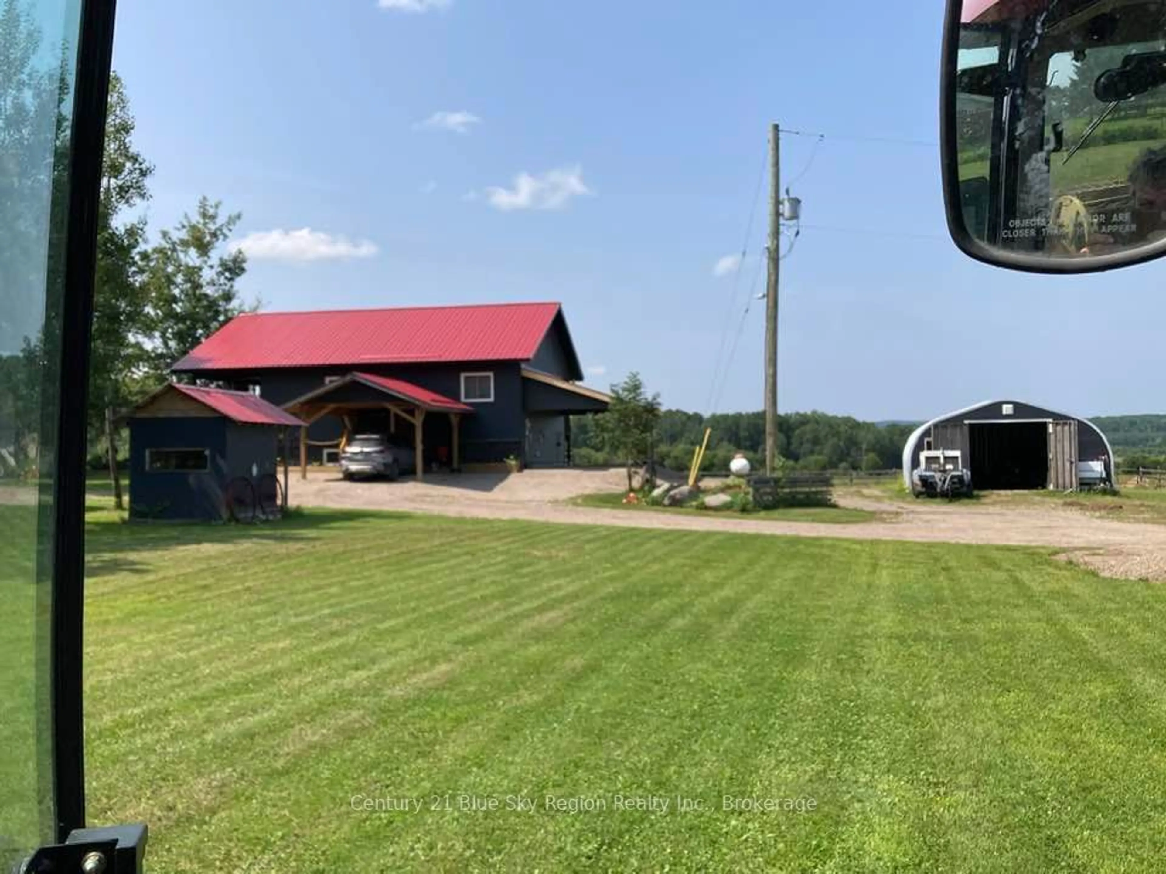 A pic from outside/outdoor area/front of a property/back of a property/a pic from drone, mountain view for 564 Adams Rd, Calvin Ontario P0H 1V0