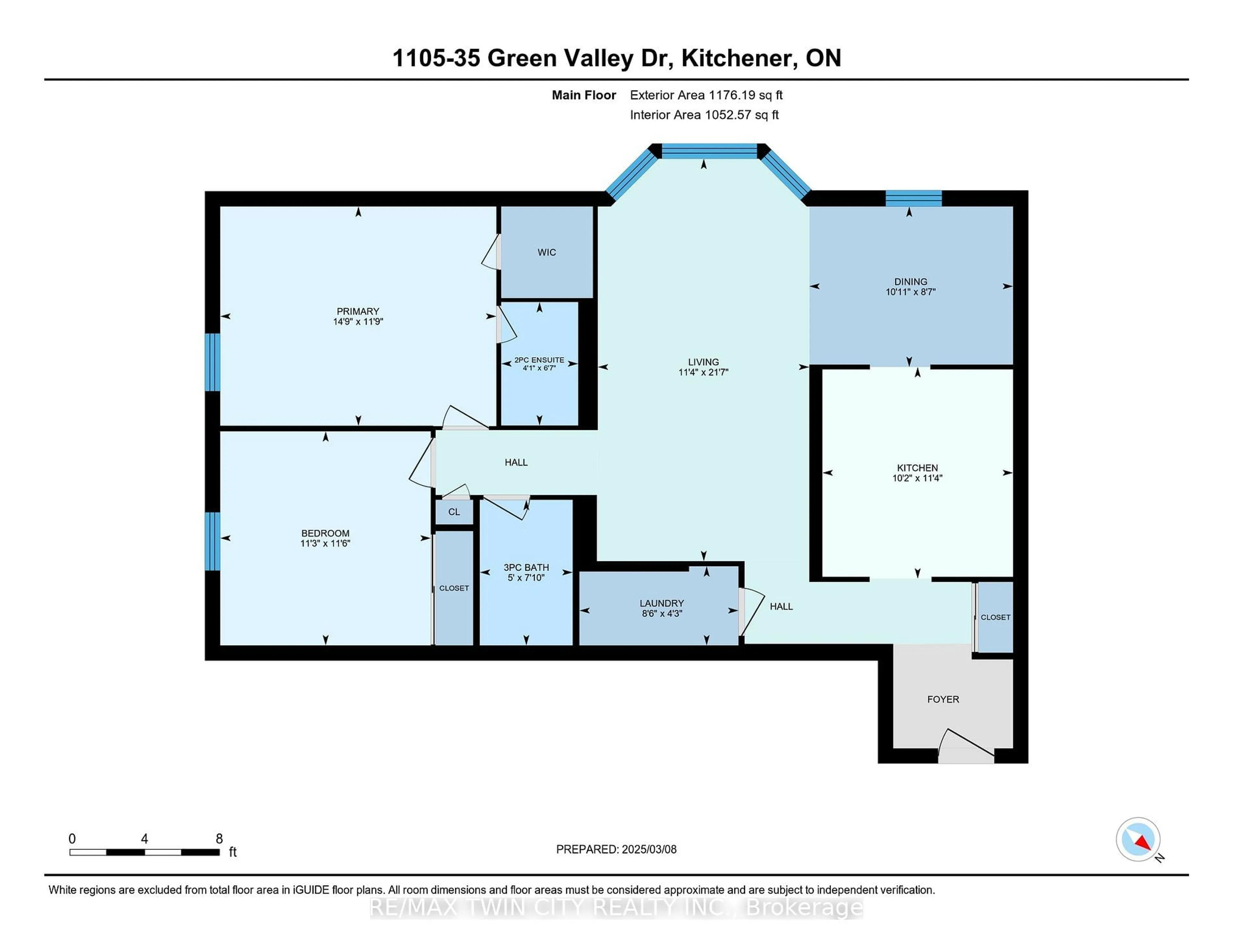 Floor plan for 35 Green Valley Dr #1105, Waterloo Ontario N2P 2A5