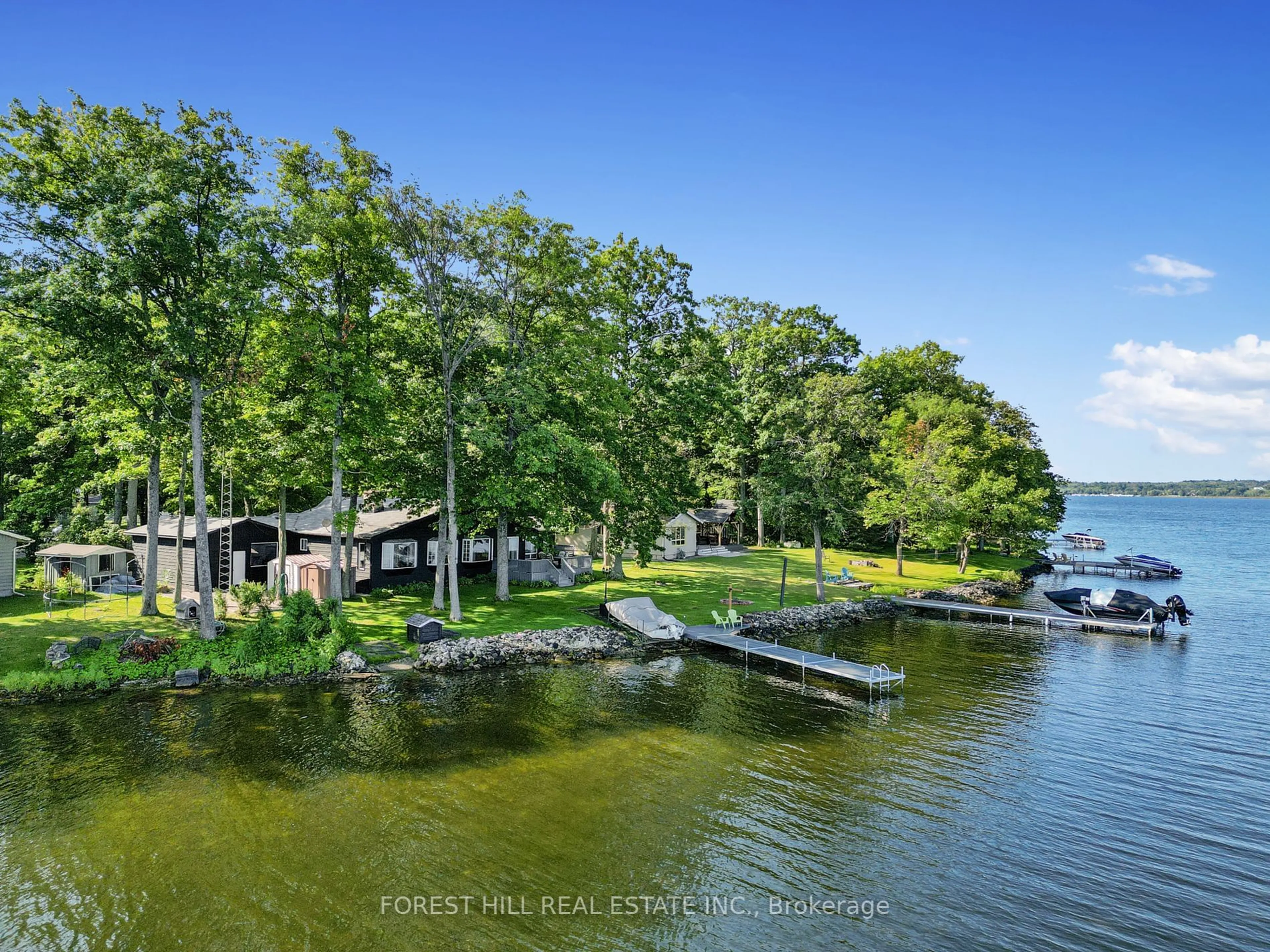 A pic from outside/outdoor area/front of a property/back of a property/a pic from drone, water/lake/river/ocean view for 342 Fothergill Isle, Selwyn Ontario K9J 6X2