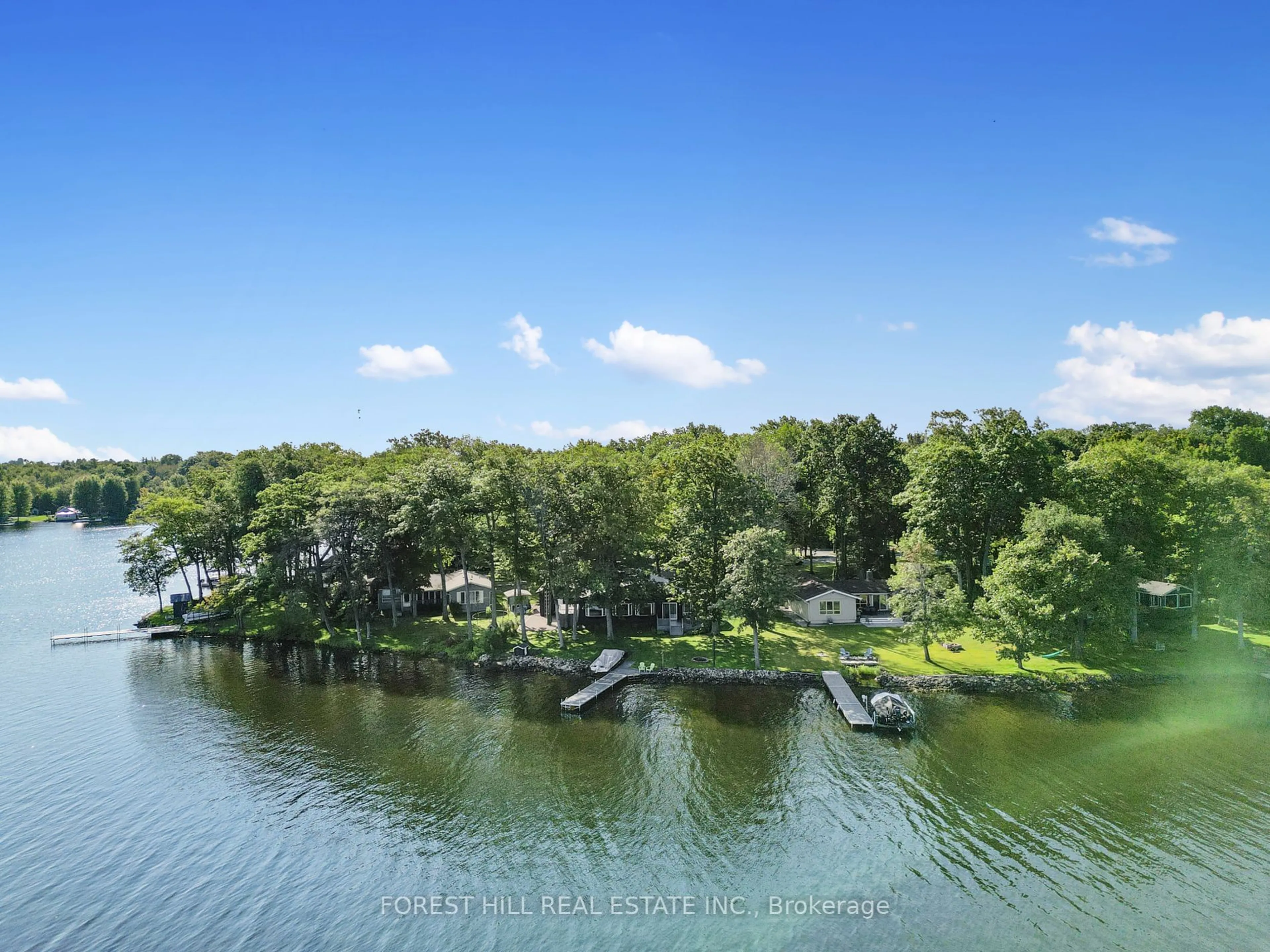 A pic from outside/outdoor area/front of a property/back of a property/a pic from drone, water/lake/river/ocean view for 342 Fothergill Isle, Selwyn Ontario K9J 6X2