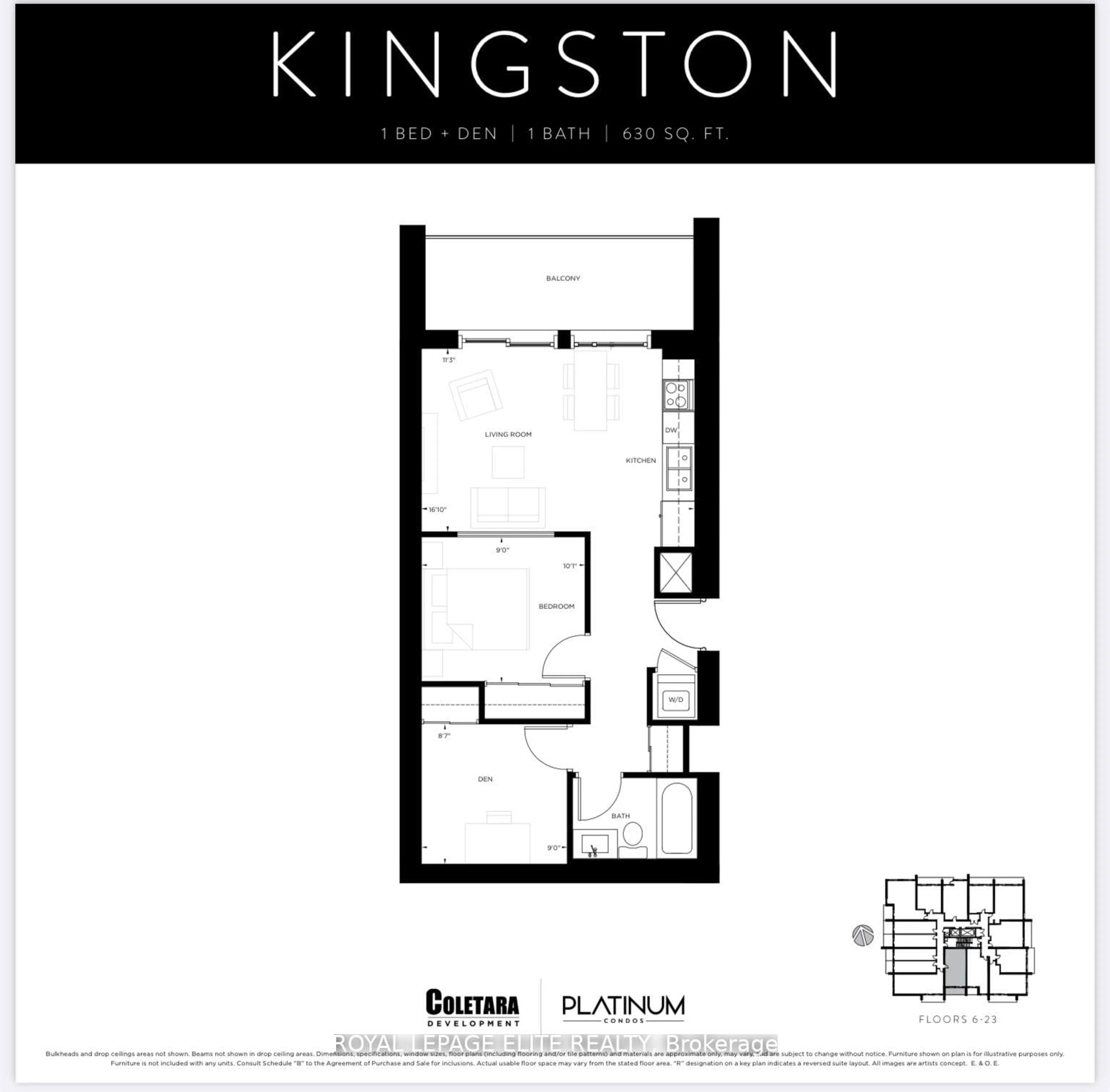 Floor plan for 15 QUEEN St #1301, Hamilton Ontario L8P 0C6