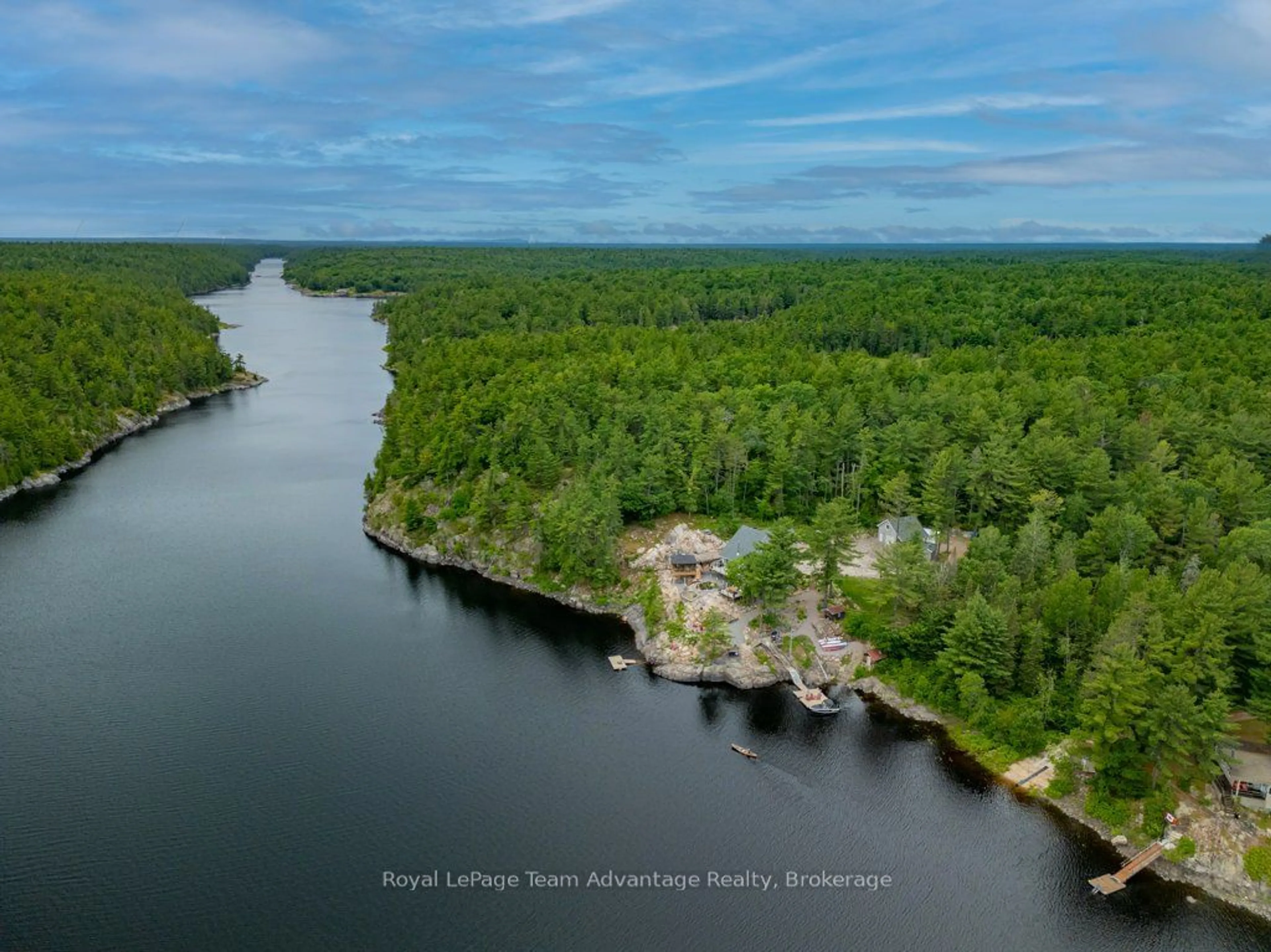 A pic from outside/outdoor area/front of a property/back of a property/a pic from drone, water/lake/river/ocean view for 254 G XBay Rd, Killarney Ontario P0M 1A0