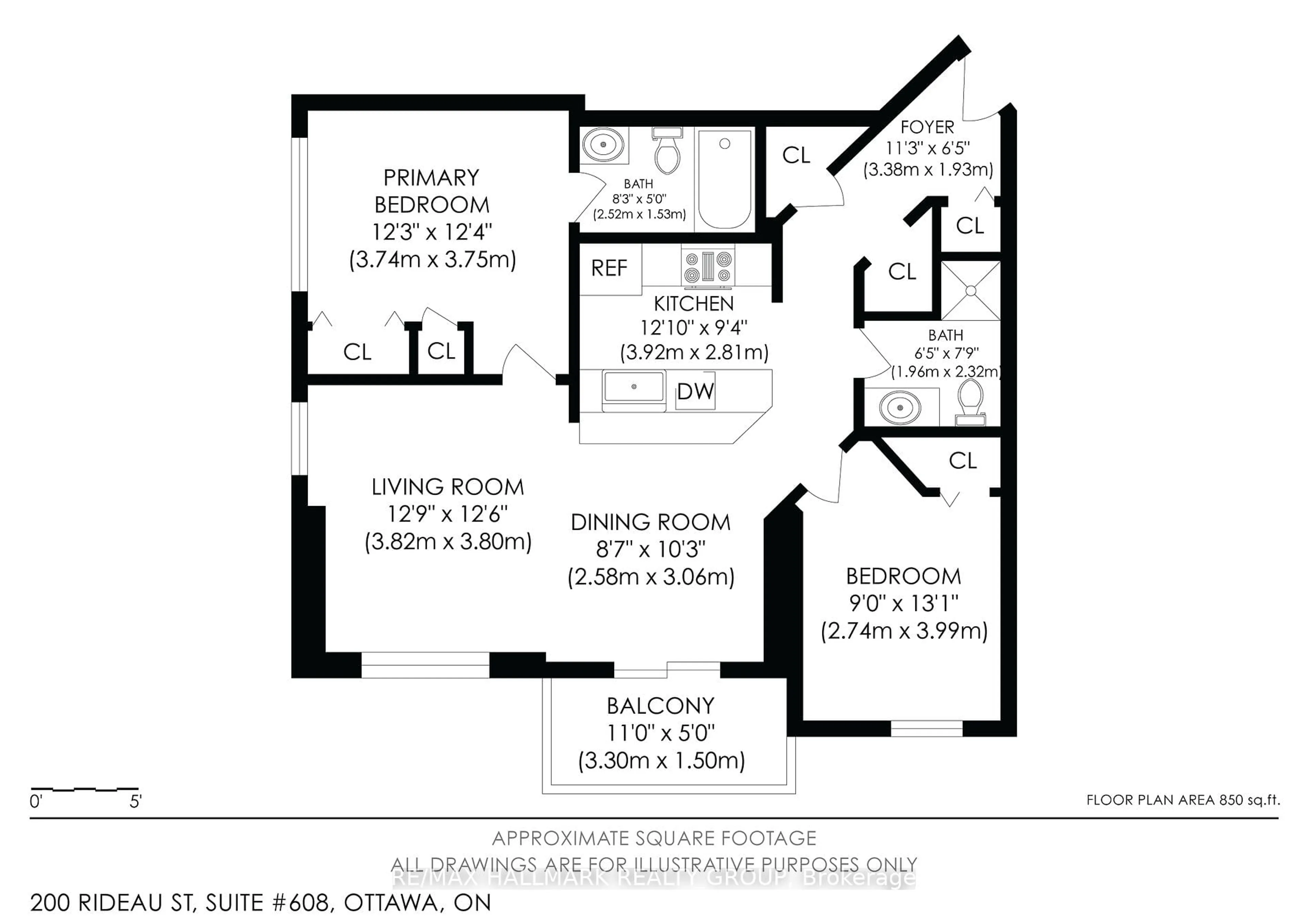 Floor plan for 200 Rideau St #608, Lower Town - Sandy Hill Ontario K1N 5Y1