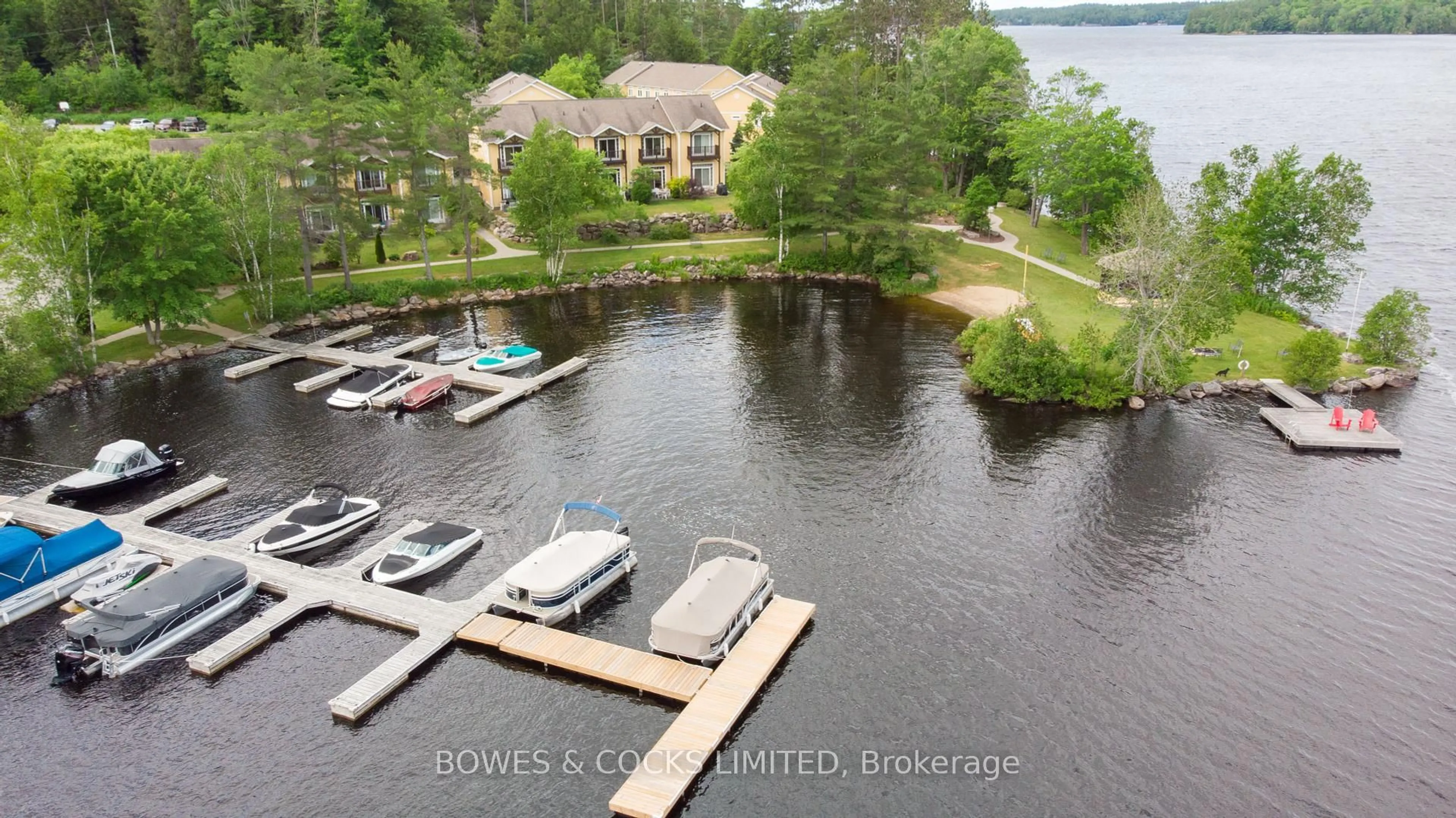 A pic from outside/outdoor area/front of a property/back of a property/a pic from drone, water/lake/river/ocean view for 1579 Anstruther Lake Rd #7, North Kawartha Ontario K0L 1A0