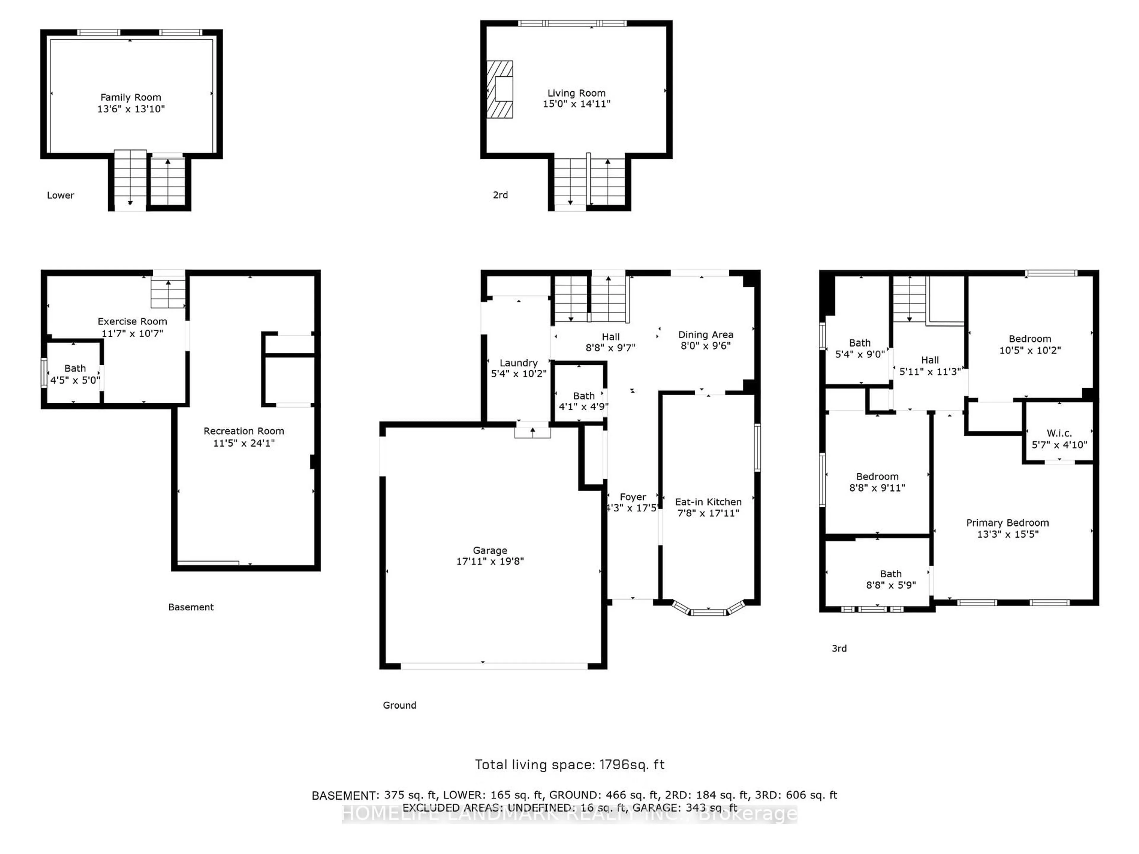 Floor plan for 164 Brian Blvd, Hamilton Ontario L8B 0C9