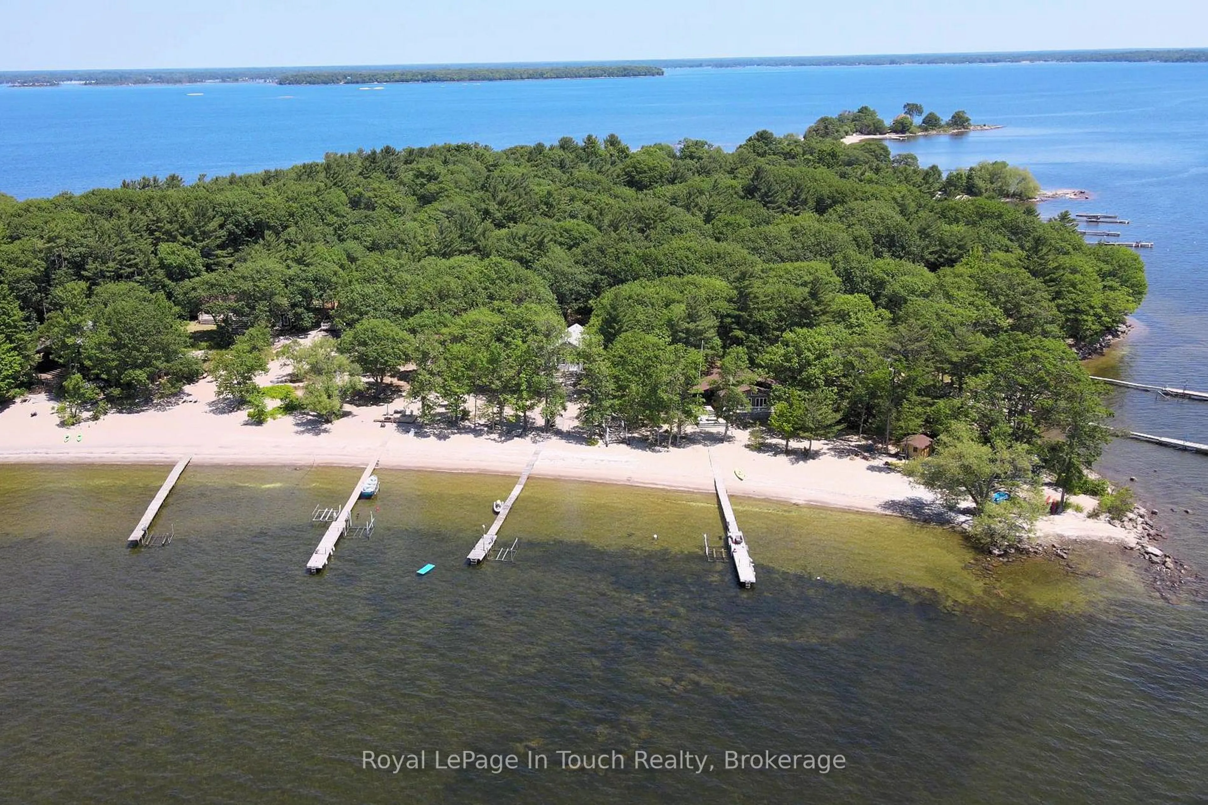 A pic from outside/outdoor area/front of a property/back of a property/a pic from drone, water/lake/river/ocean view for 1264 Island 540, Georgian Bay Ontario P0E 1E0