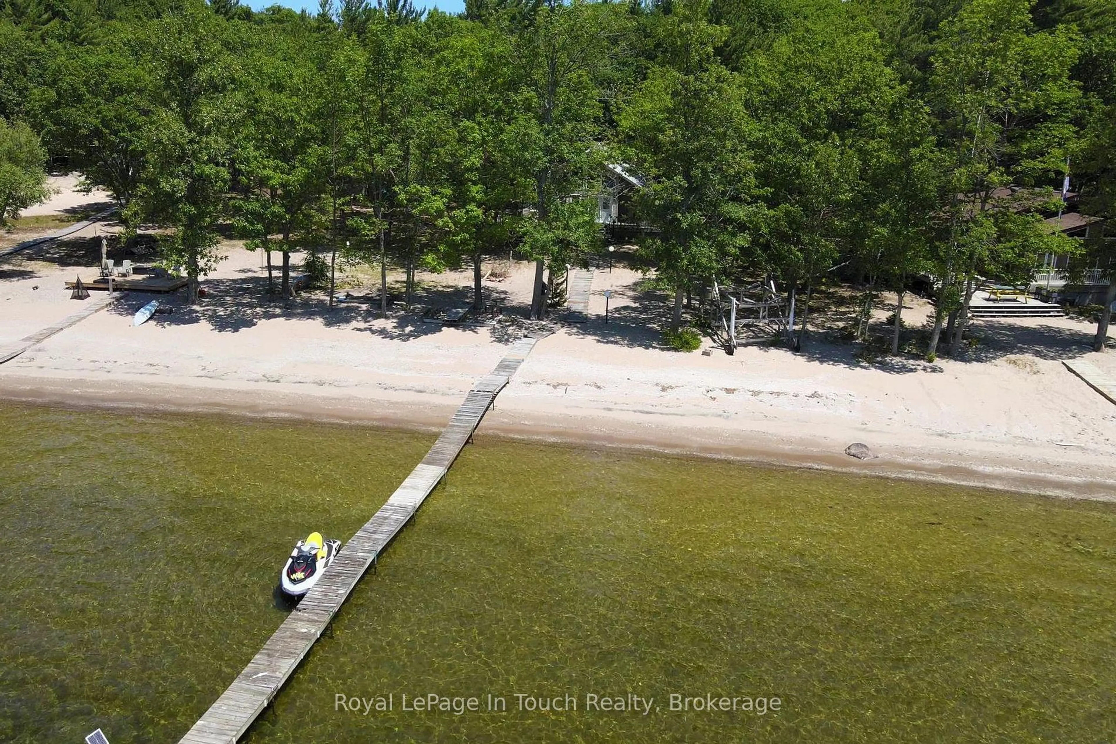 A pic from outside/outdoor area/front of a property/back of a property/a pic from drone, water/lake/river/ocean view for 1264 Island 540, Georgian Bay Ontario P0E 1E0