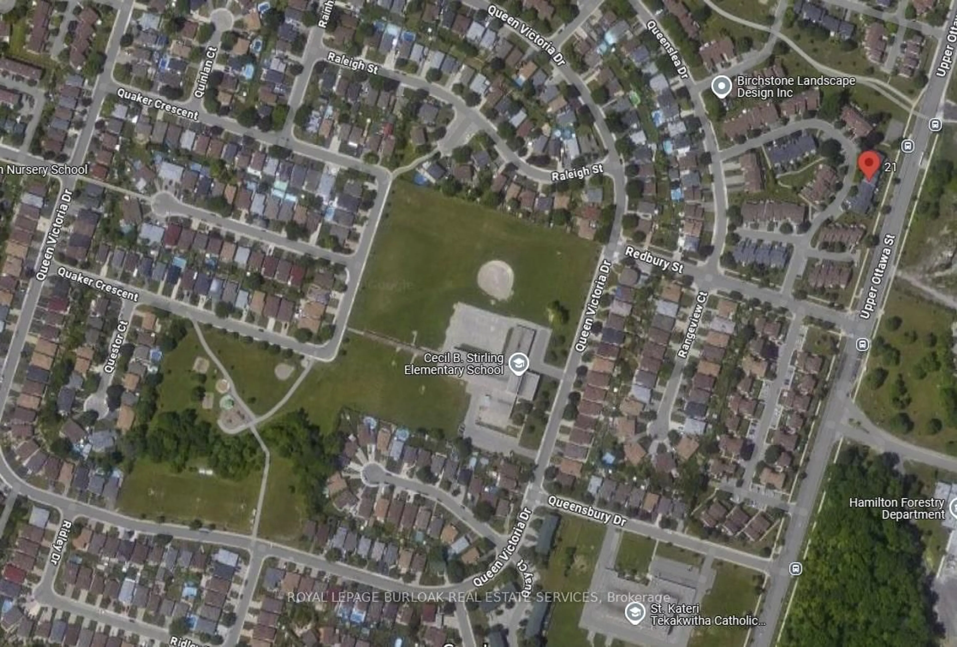 Picture of a map for 25 Redbury St #21, Hamilton Ontario L8W 1P7
