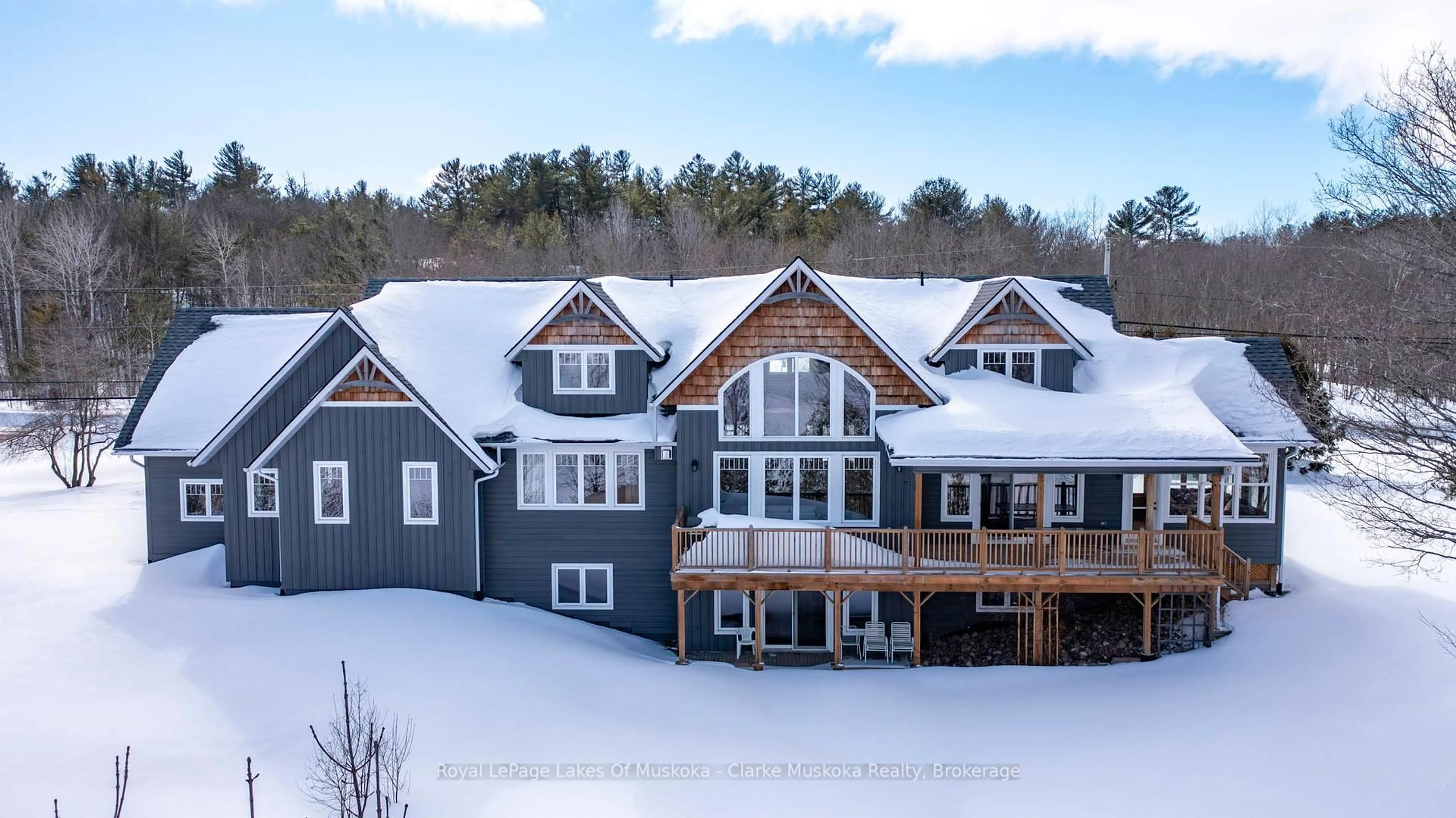 A pic from outside/outdoor area/front of a property/back of a property/a pic from drone, mountain view for 202 Whites Falls Rd, Georgian Bay Ontario L0K 1S0