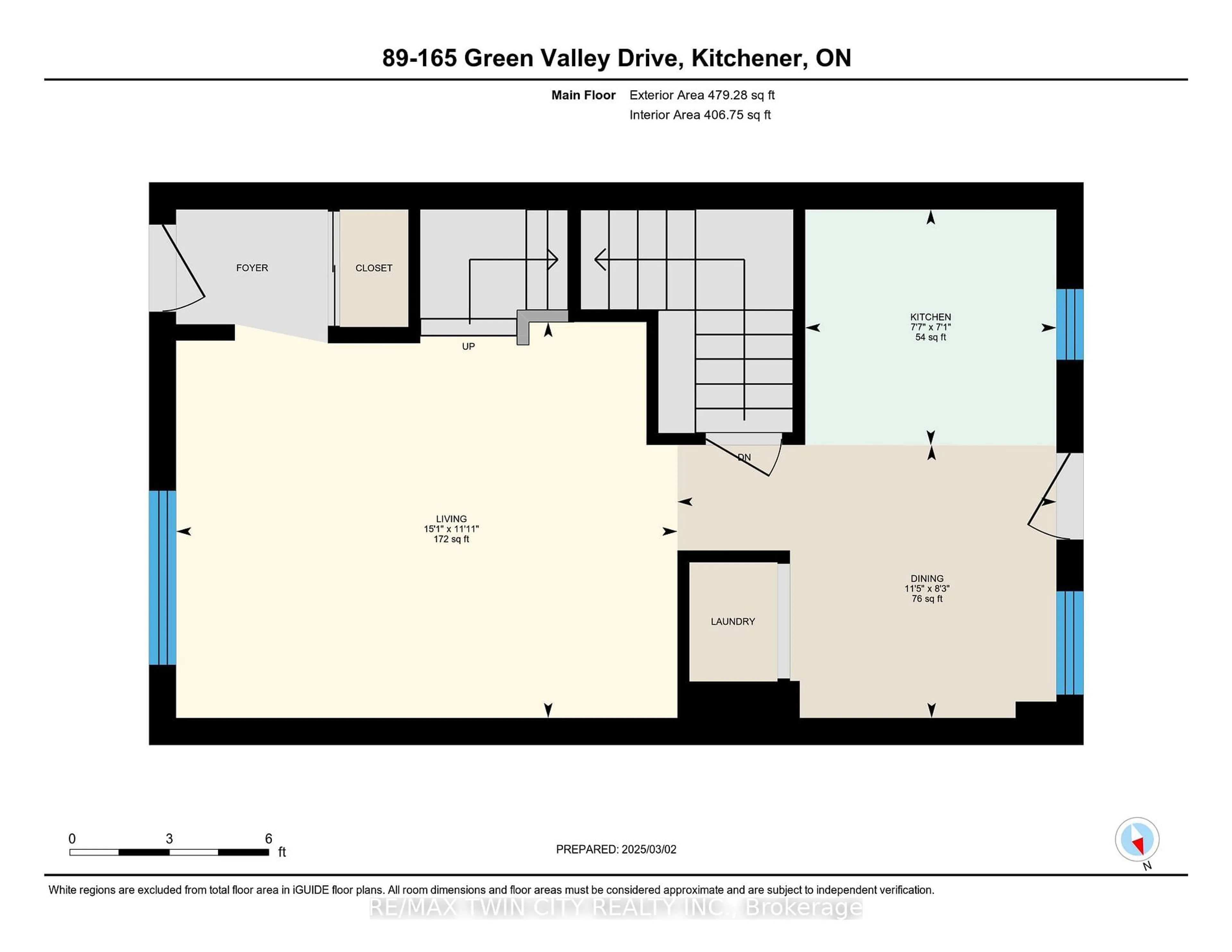 Floor plan for 165 Green Valley Dr #89, Kitchener Ontario N2P 1K3