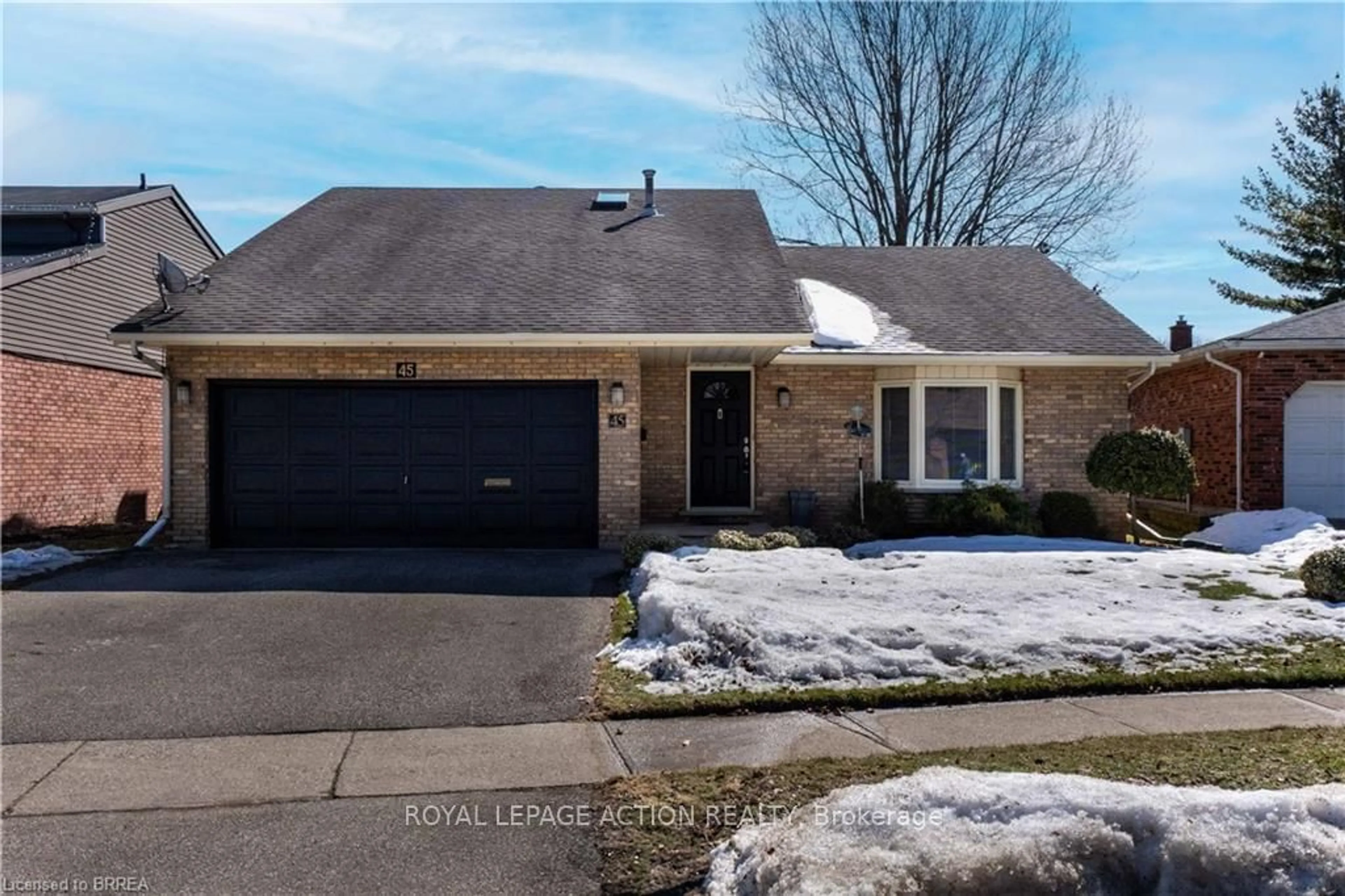 Home with brick exterior material, street for 45 Skylark Rd, Brantford Ontario N3R 6W3