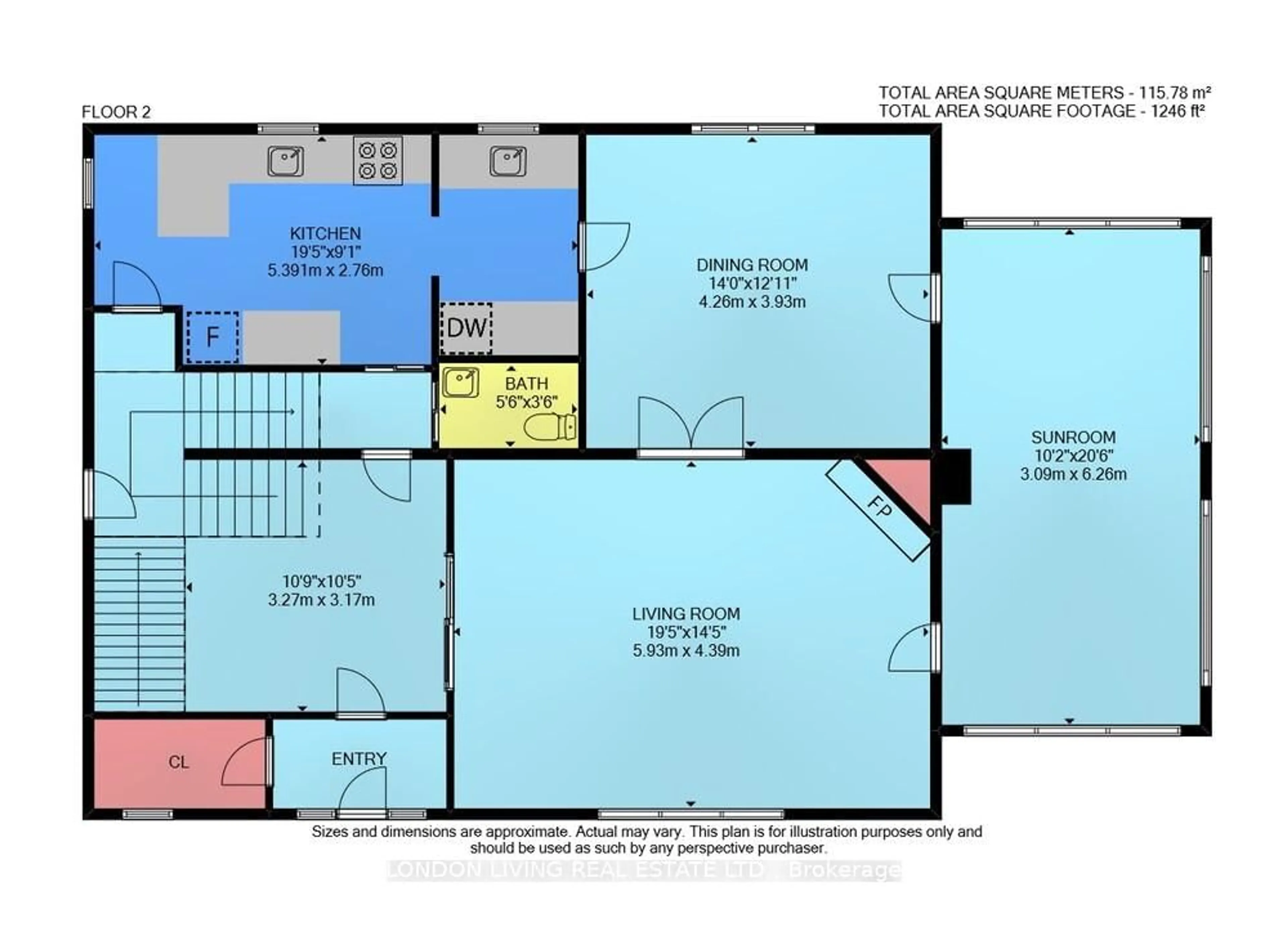 Floor plan for 236 Ridout St, London South Ontario N6C 3Y4