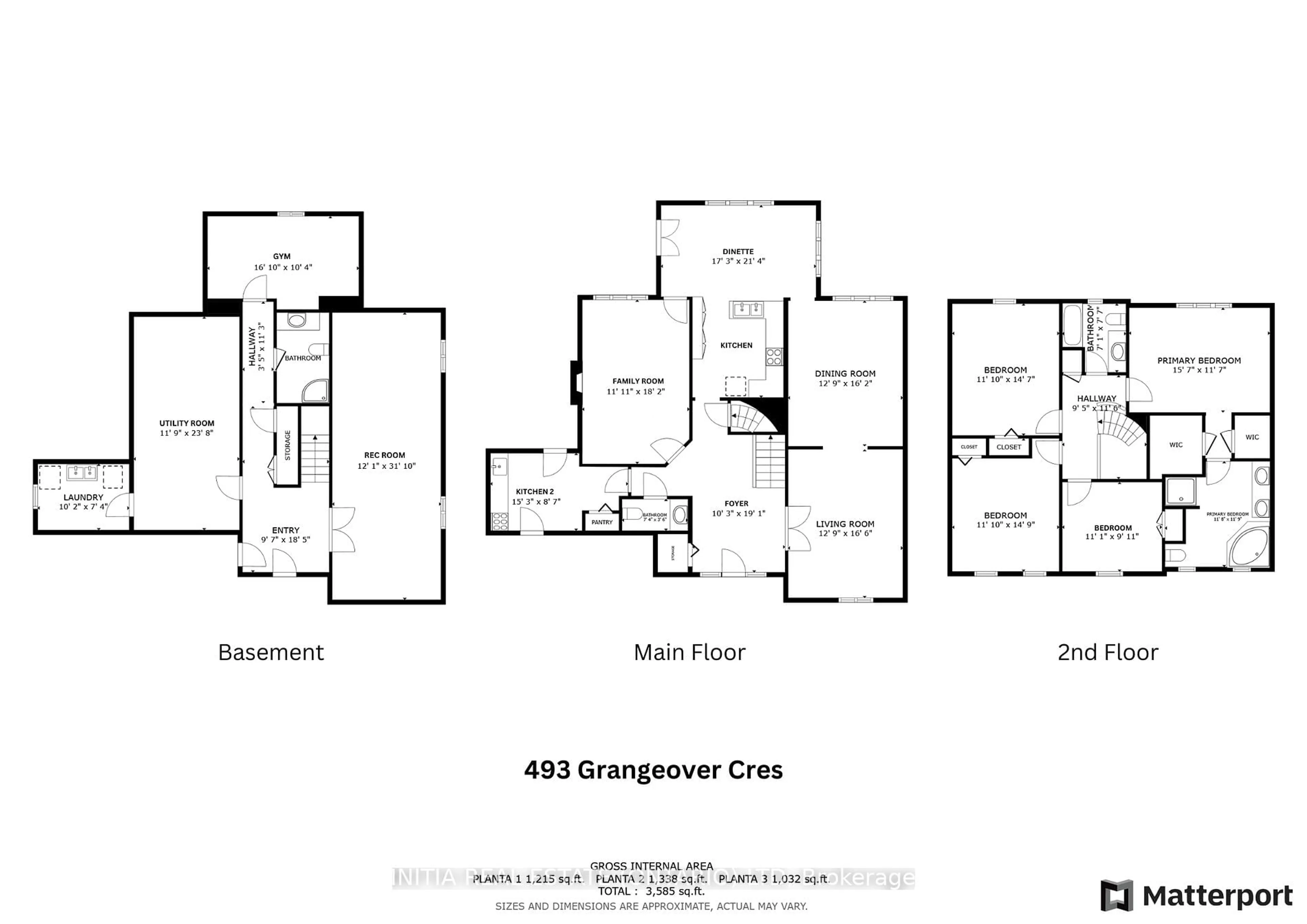 Floor plan for 493 Grangeover Cres, London Ontario N6G 4V3