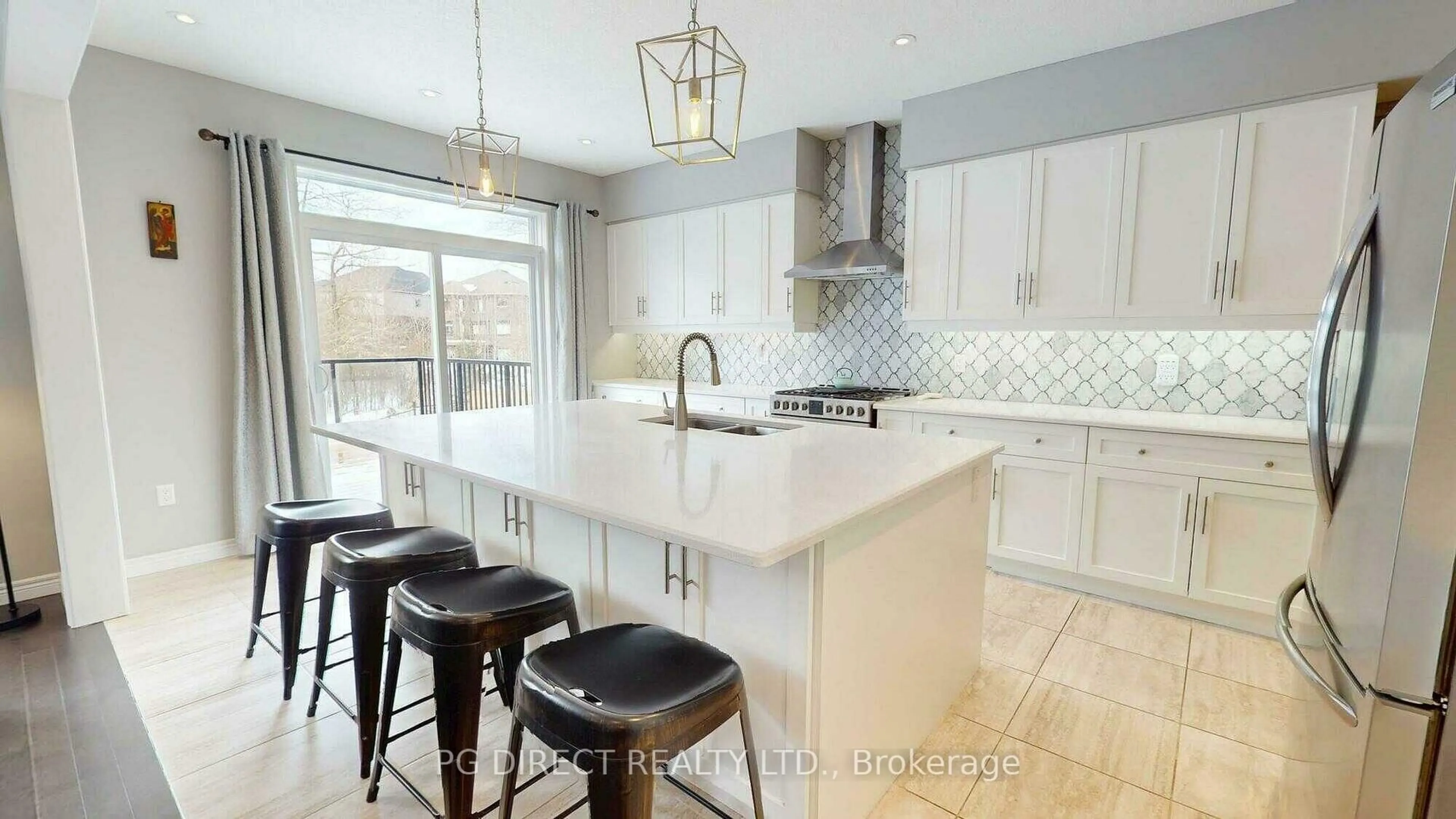 Open concept kitchen, ceramic/tile floor for 111 Ambrous Cres, Guelph Ontario N1G 0G1