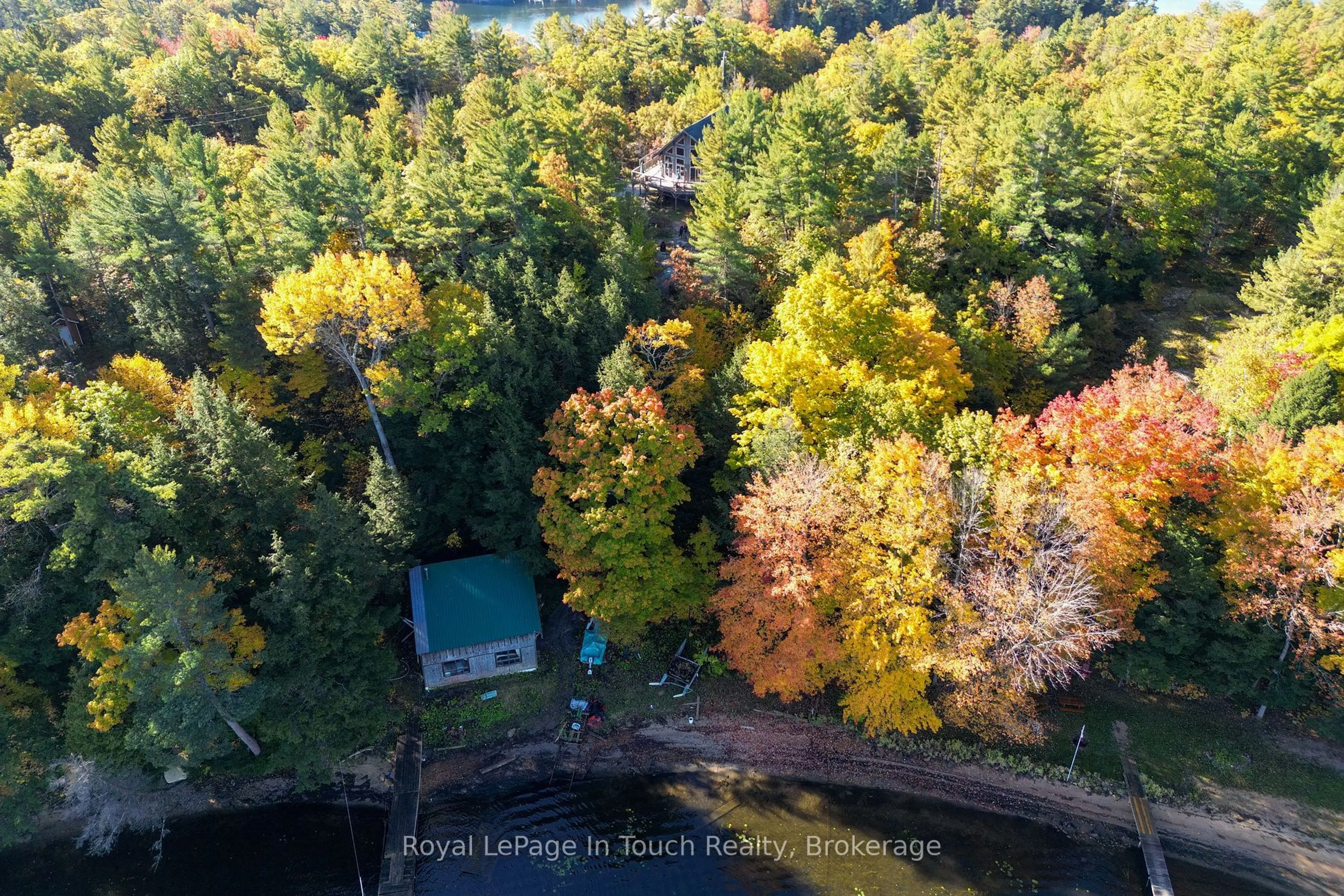 A pic from outside/outdoor area/front of a property/back of a property/a pic from drone, forest/trees view for 1276 Island 980, Georgian Bay Ontario P0E 1E0