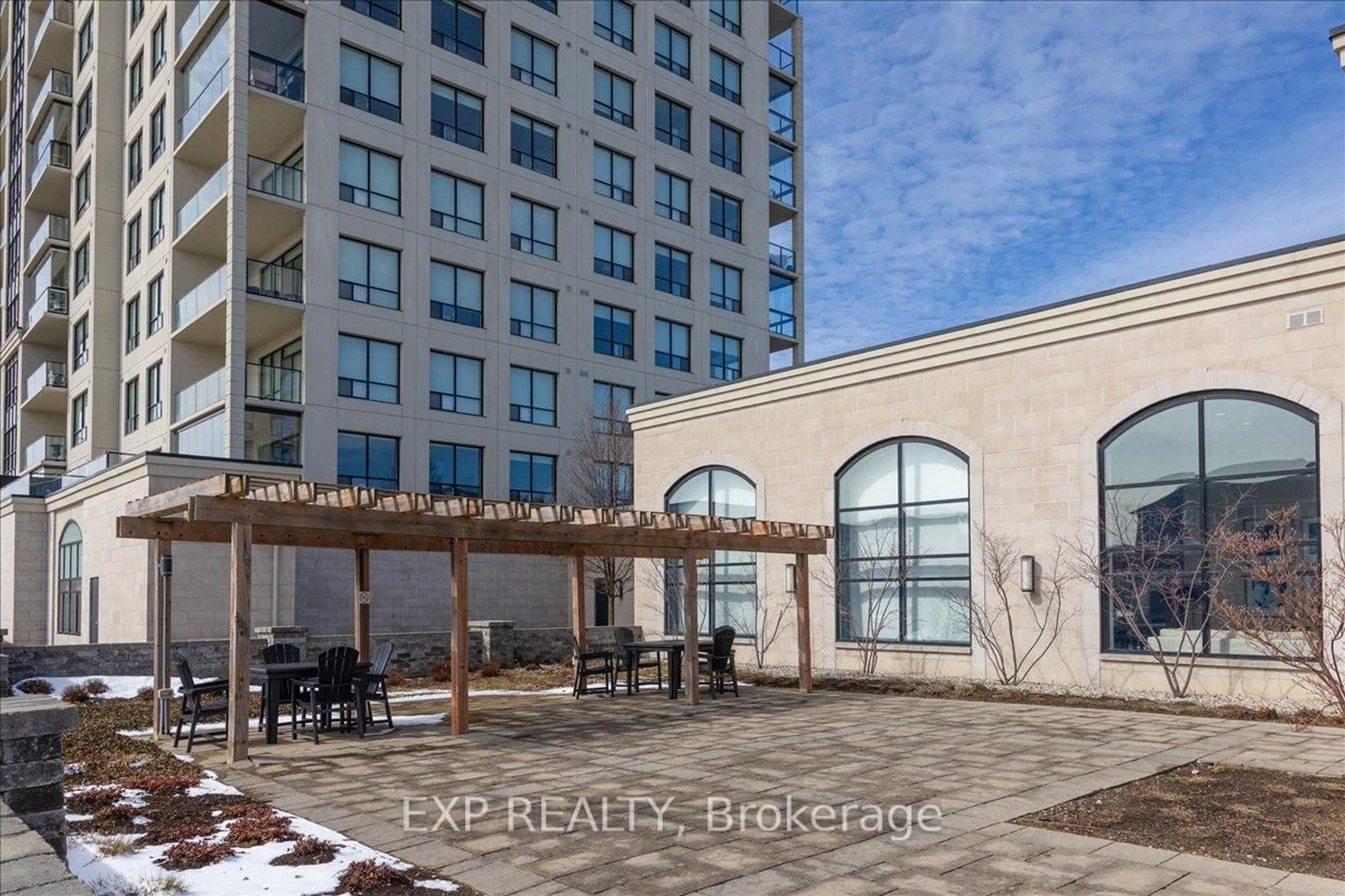 Patio, building for 260 Villagewalk Blvd #409, London Ontario N5X 0A6