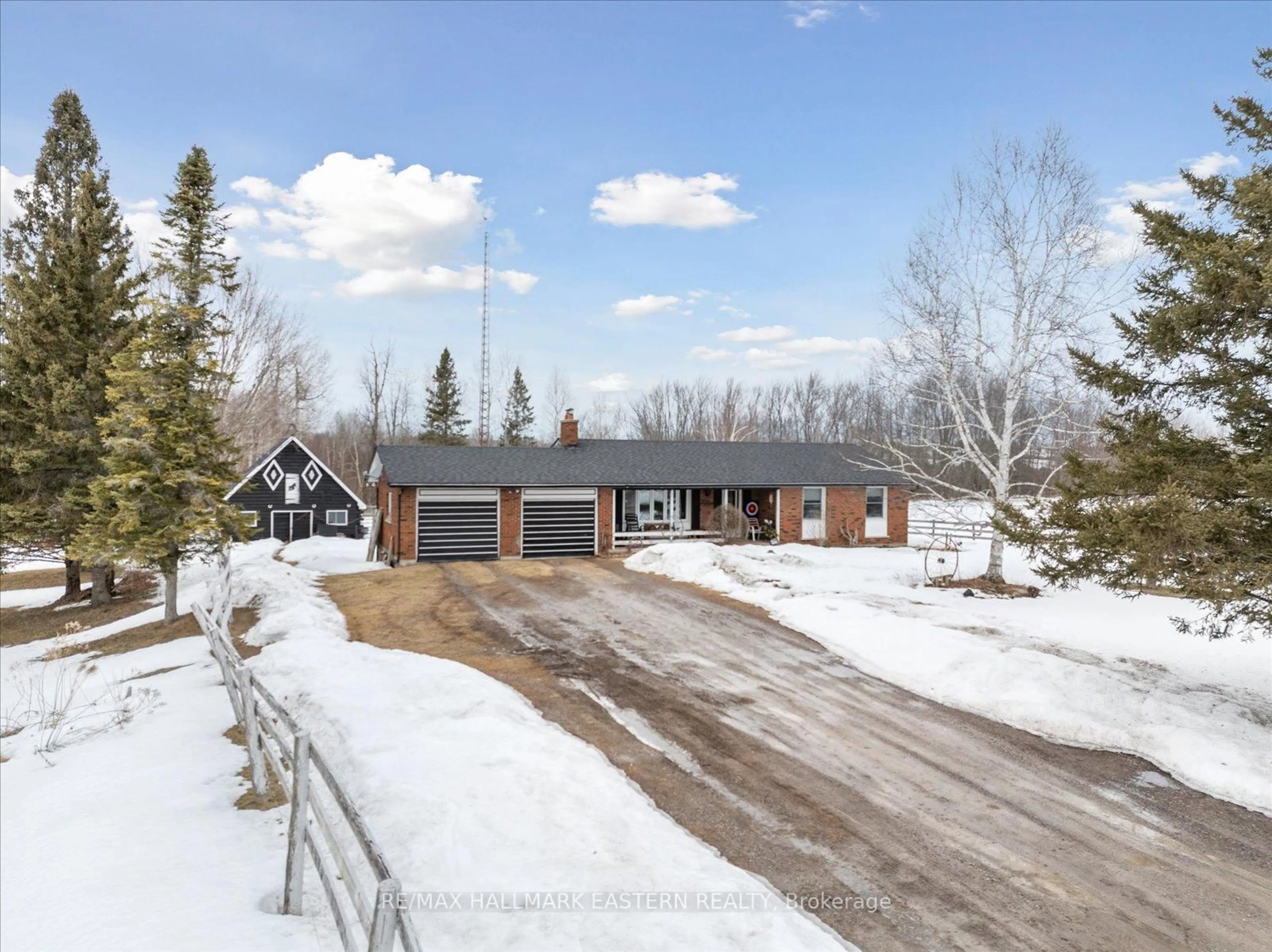 A pic from outside/outdoor area/front of a property/back of a property/a pic from drone, street for 416 County Rd 8 Rd, Douro-Dummer Ontario K0L 2B0