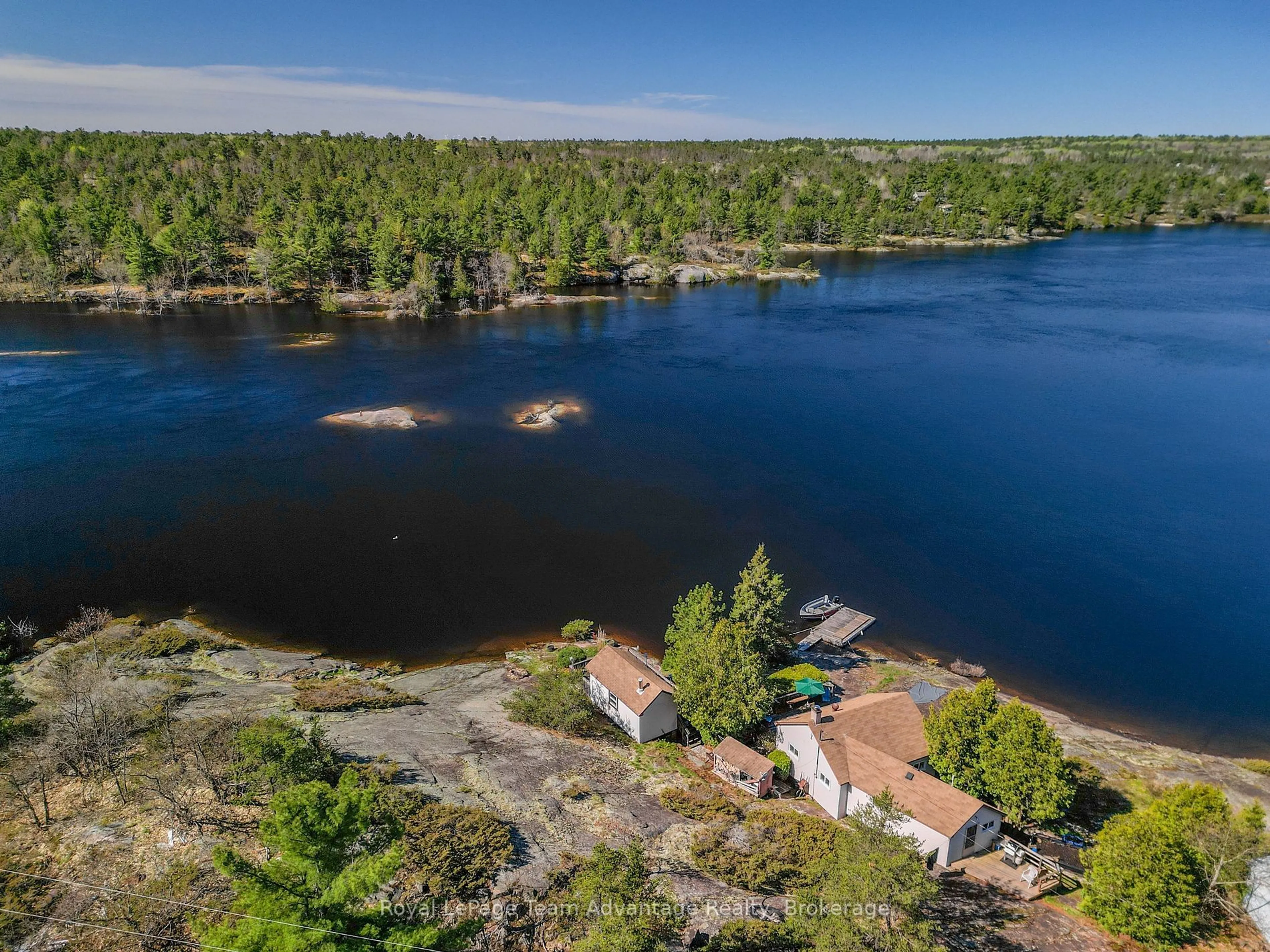 A pic from outside/outdoor area/front of a property/back of a property/a pic from drone, water/lake/river/ocean view for PART 3 ISLAND TP3464, French River Ontario P0M 1A0