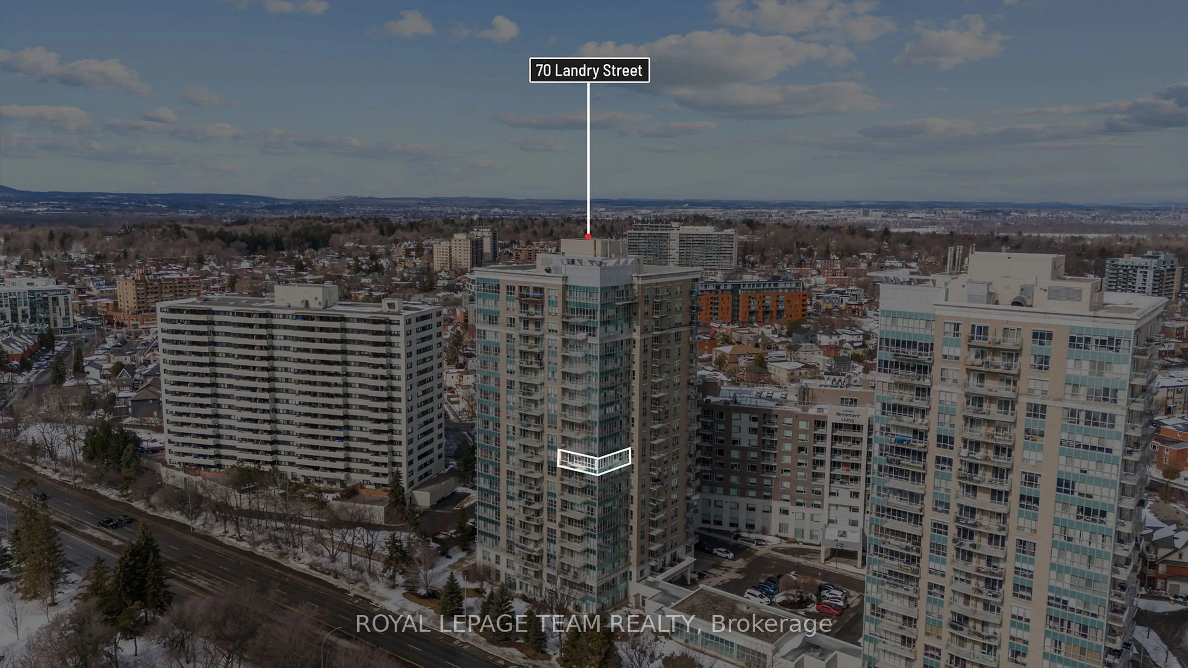 A pic from outside/outdoor area/front of a property/back of a property/a pic from drone, city buildings view from balcony for 70 Landry St #1002, Vanier and Kingsview Park Ontario K1L 0A8