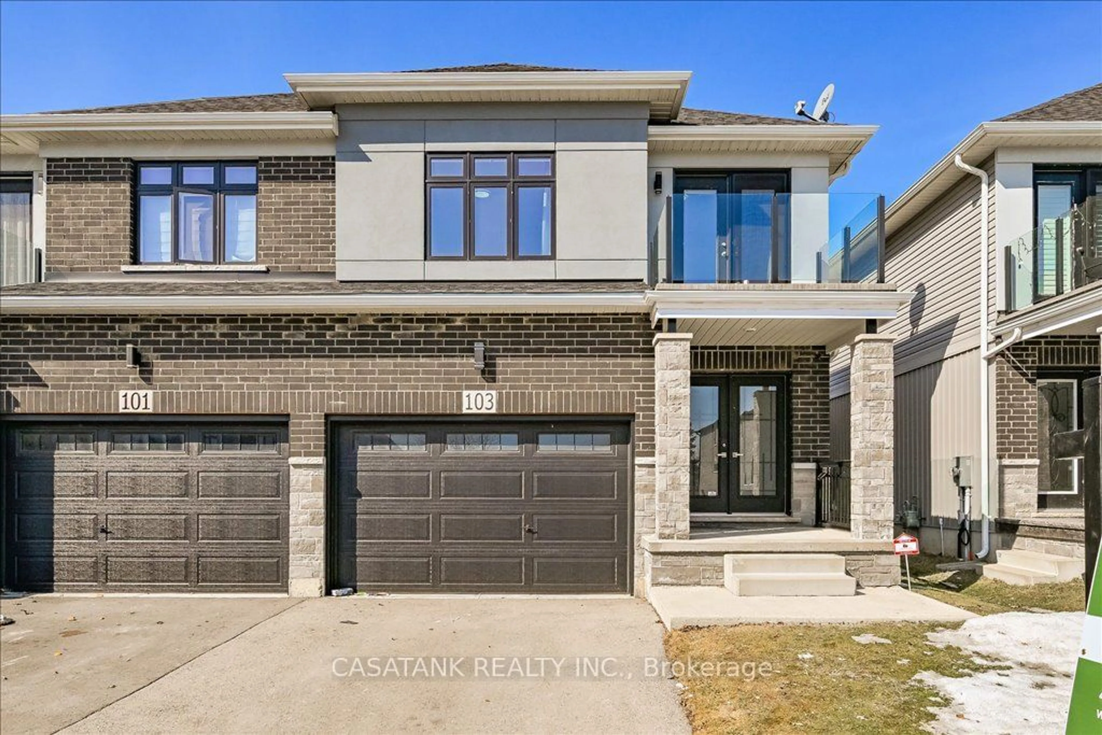 Home with brick exterior material, street for 103 Springvalley Cres, Hamilton Ontario L9C 7X3