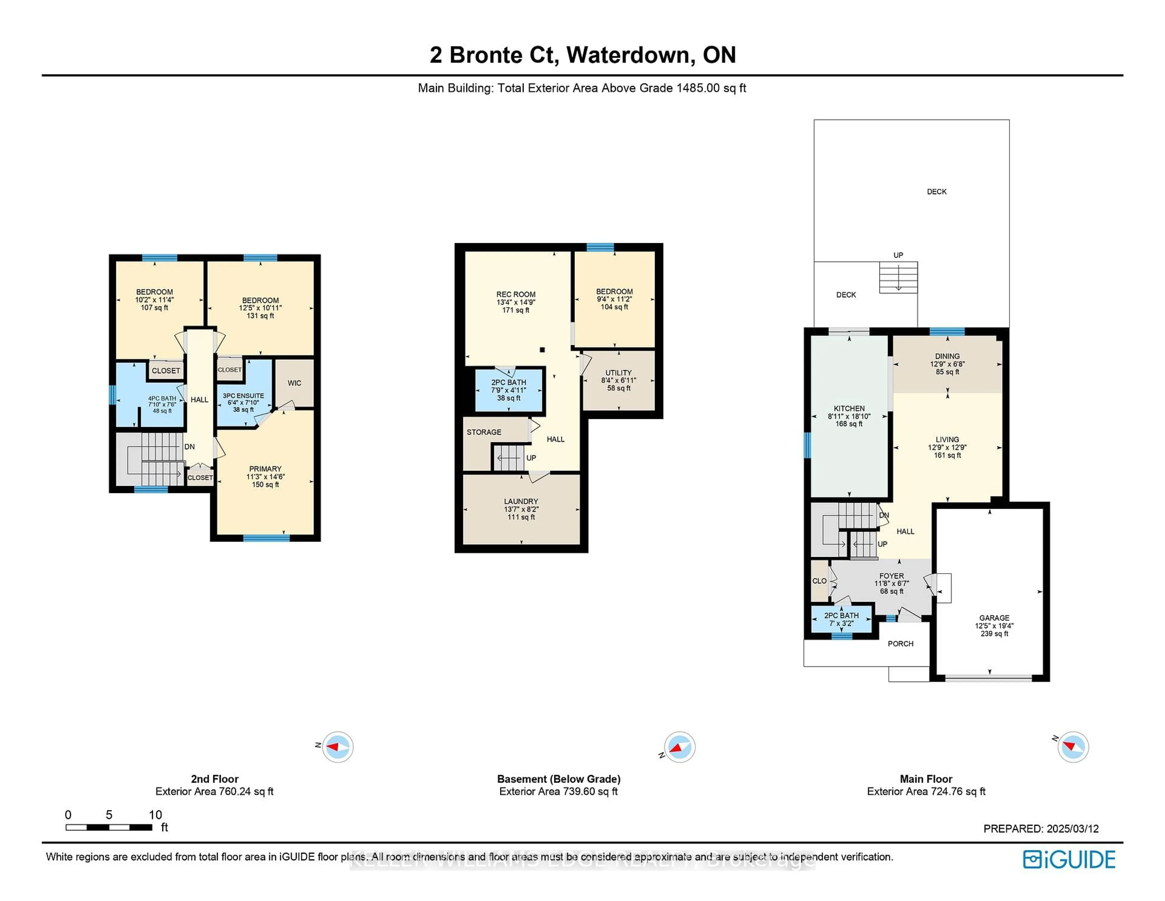 Floor plan for 2 Bronte Crt, Hamilton Ontario L9H 7N2