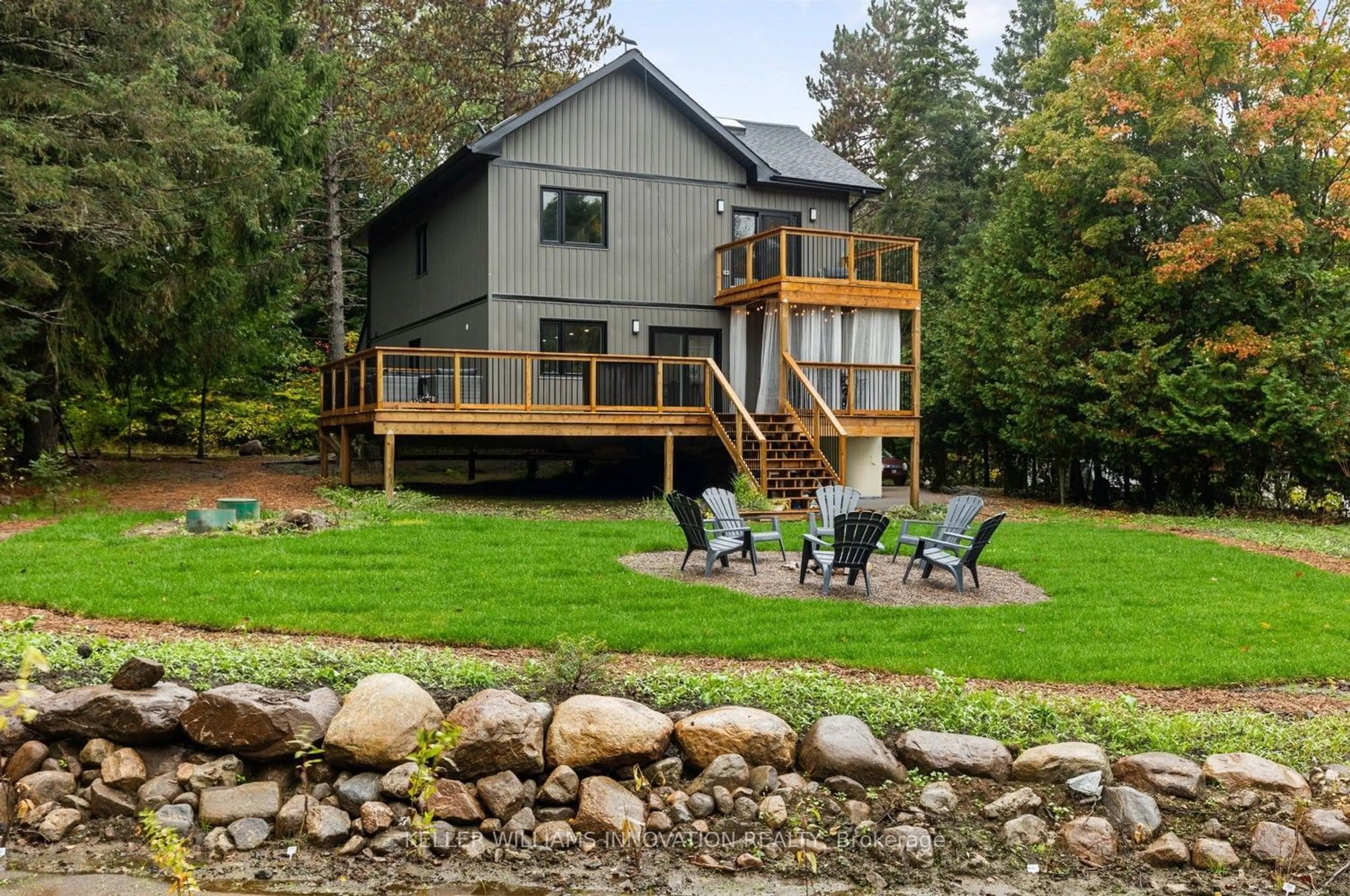 Patio, water/lake/river/ocean view for 127 Paradise Rd, South Algonquin Ontario K0J 2M0